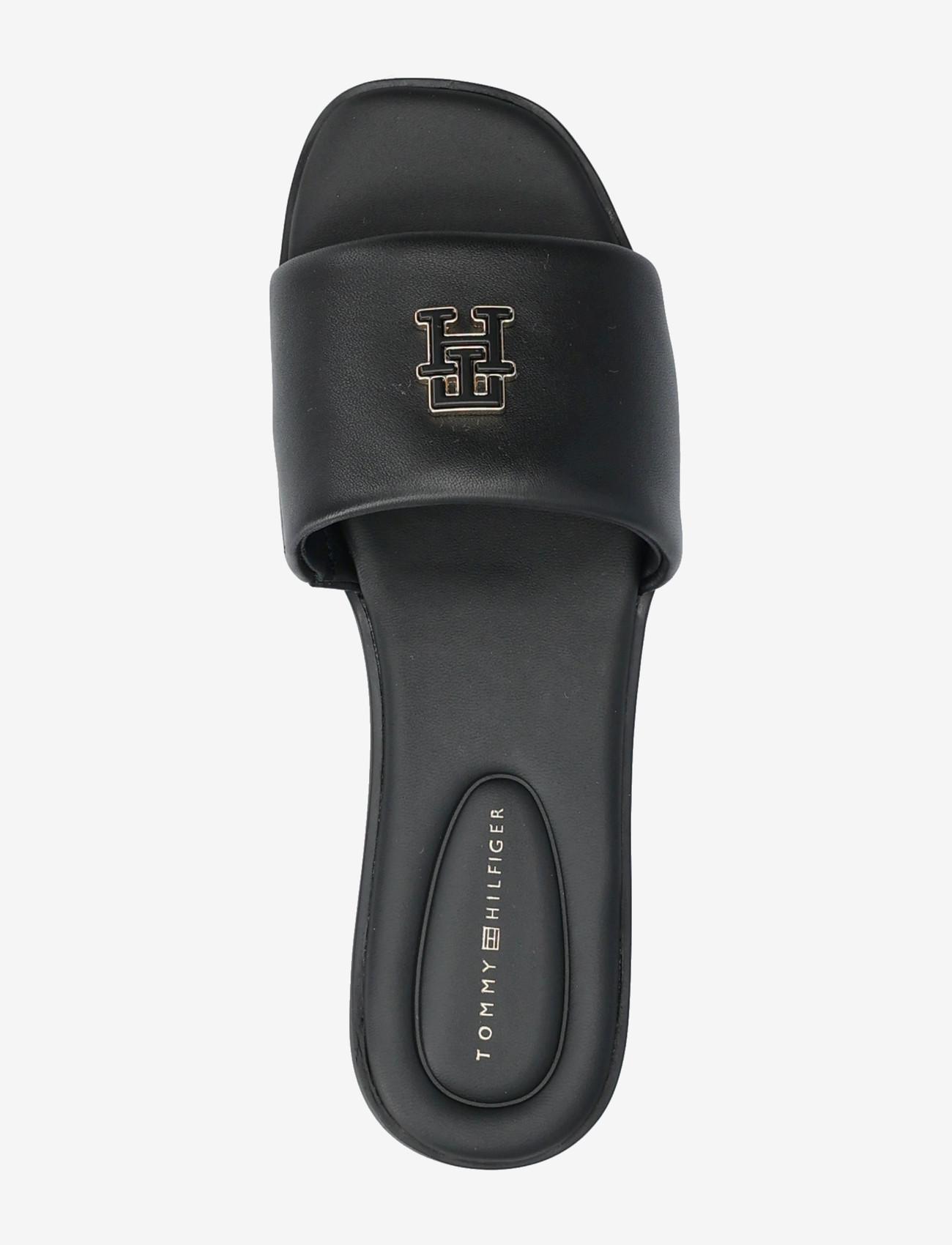 Tommy Hilfiger - TH LOGO HARDWARE LEATHER MULE - platta mules - black - 3