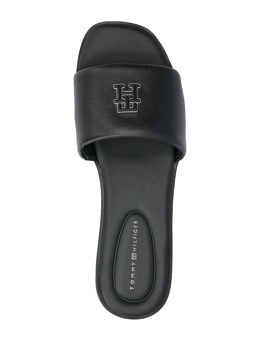 Tommy Hilfiger - TH LOGO HARDWARE LEATHER MULE - flache sandalen - black - 3
