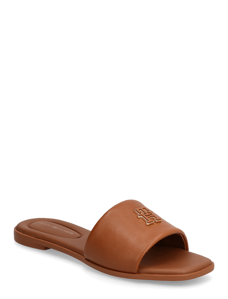 Tommy Hilfiger - TH LOGO HARDWARE LEATHER MULE - flate sandaler - warm bronze - 0