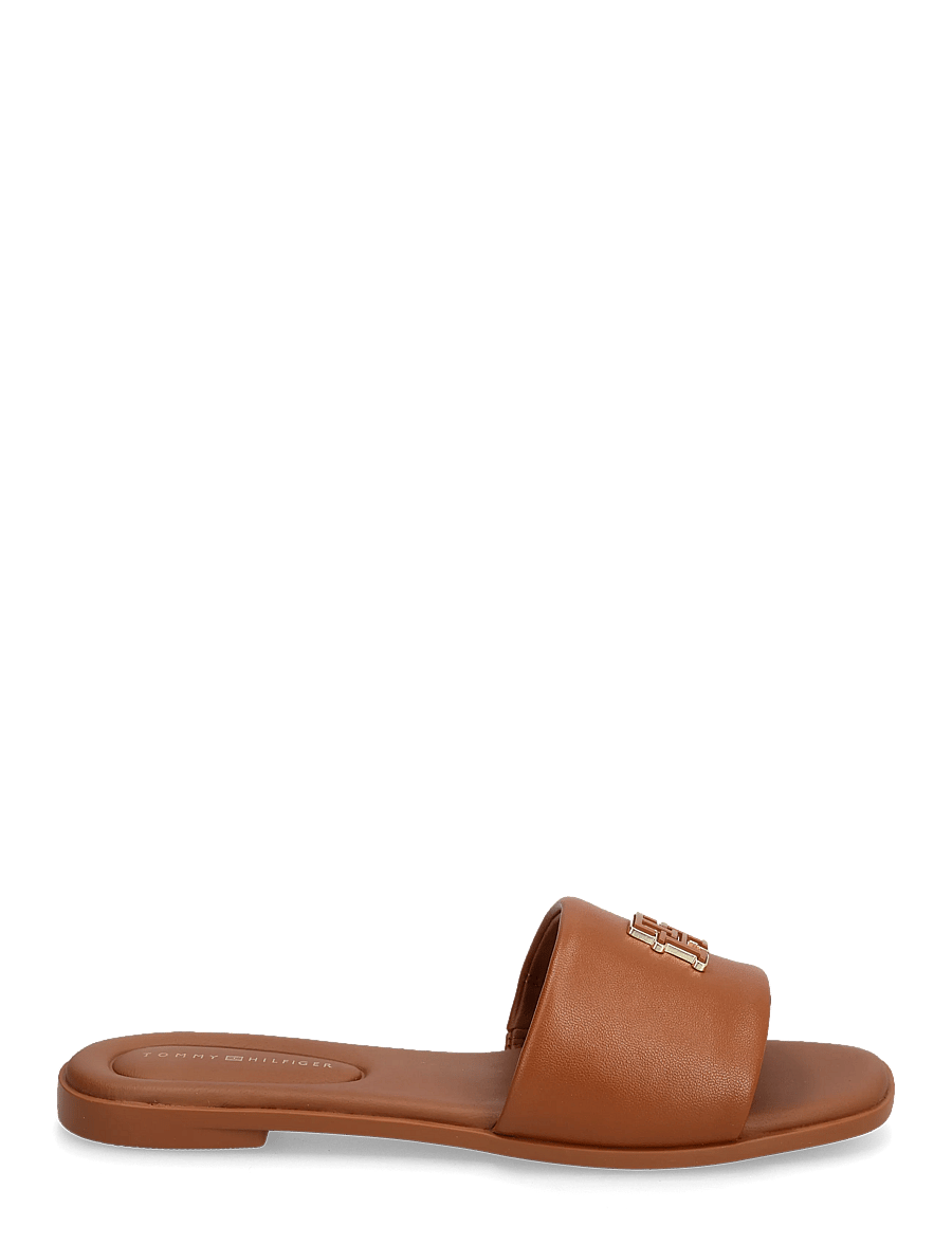 Tommy Hilfiger - TH LOGO HARDWARE LEATHER MULE - flate sandaler - warm bronze - 1