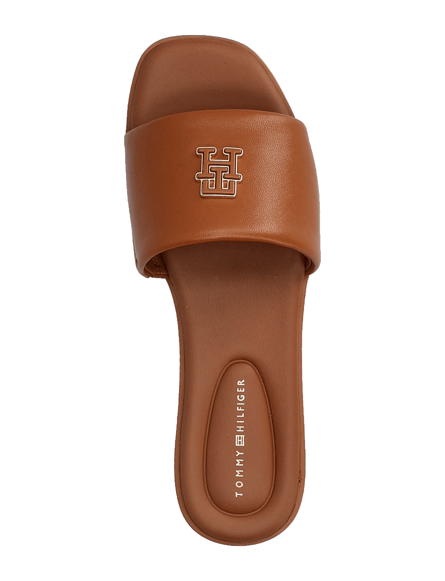 Tommy Hilfiger - TH LOGO HARDWARE LEATHER MULE - flate sandaler - warm bronze - 3