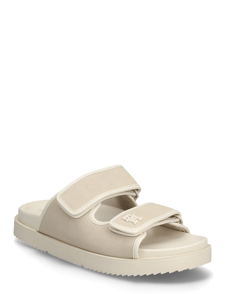 Tommy Hilfiger - DOUBLE STRAP NUBUCK SANDAL - flache sandalen - soft cream - 0