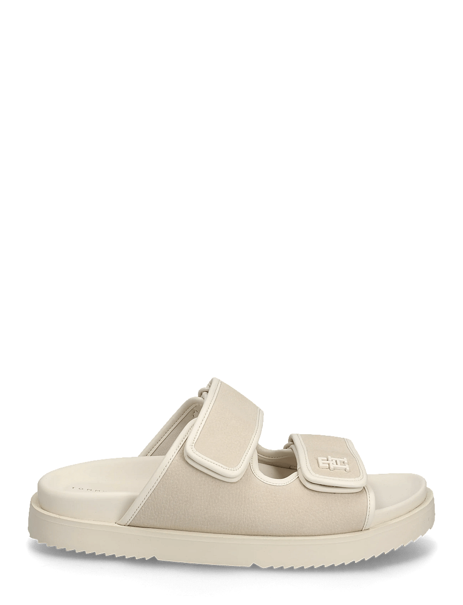 Tommy Hilfiger - DOUBLE STRAP NUBUCK SANDAL - flache sandalen - soft cream - 1
