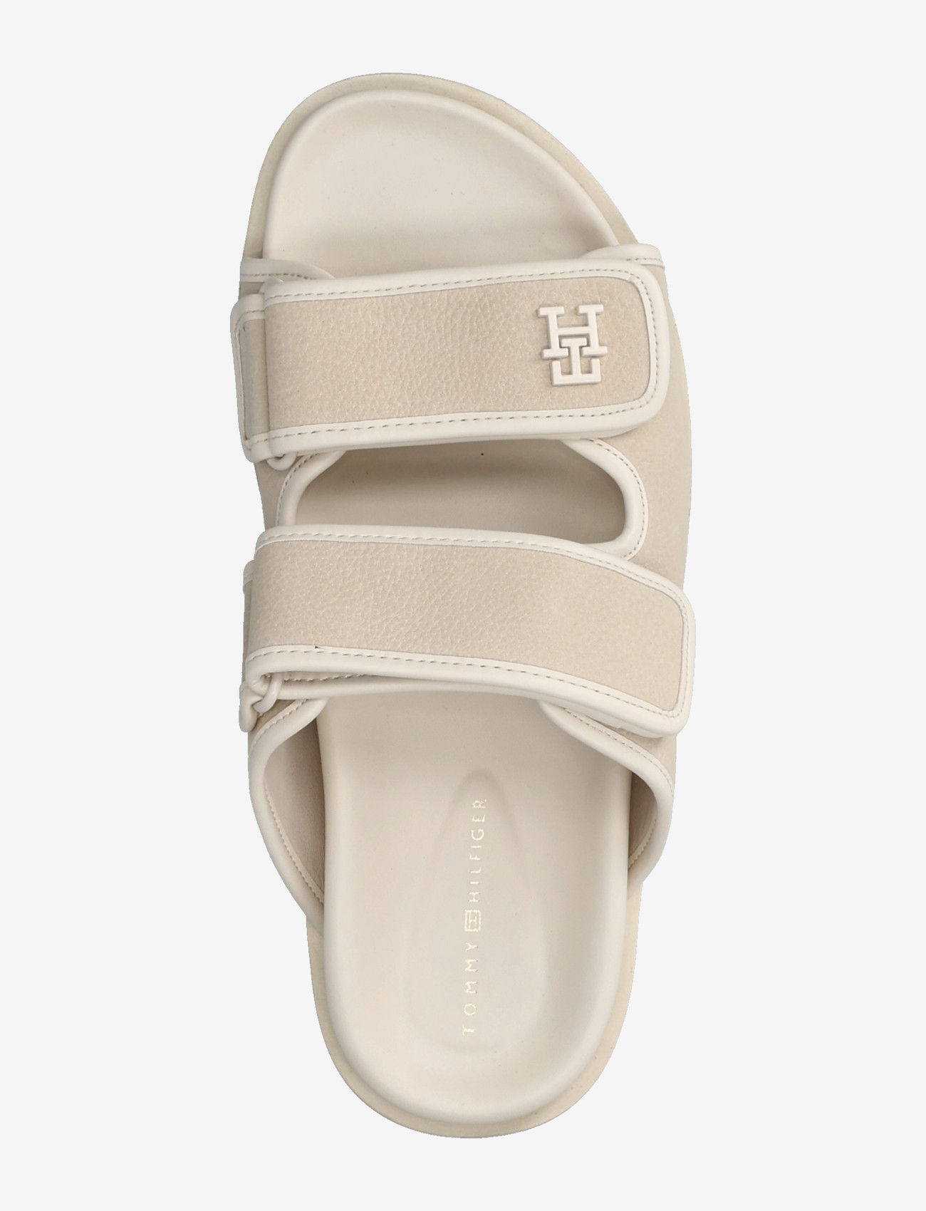 Tommy Hilfiger - DOUBLE STRAP NUBUCK SANDAL - flade sandaler - soft cream - 3