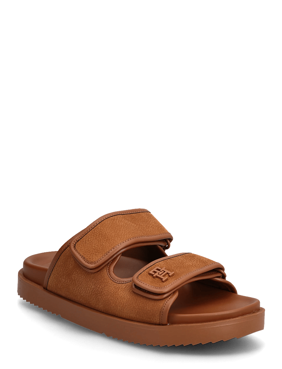 Tommy Hilfiger - DOUBLE STRAP NUBUCK SANDAL - flache sandalen - warm bronze - 0
