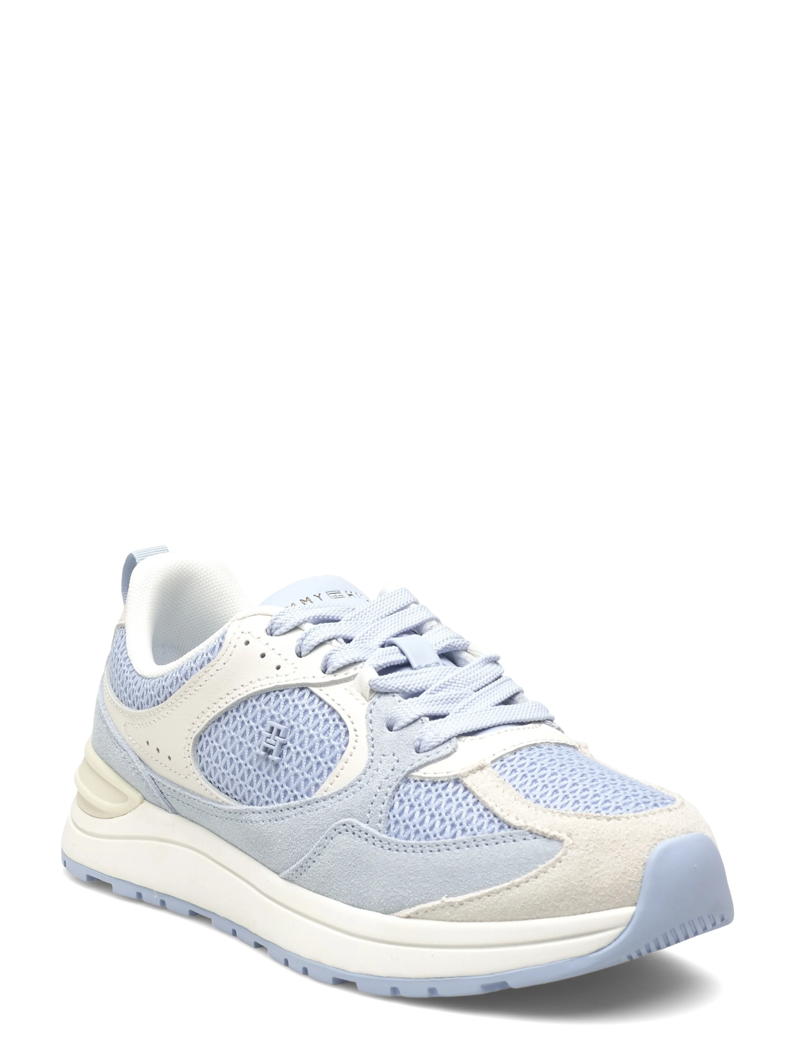 Tommy Hilfiger TH MIX MATERIAL RUNNER - Sneakers - BREEZY BLUE ECRU / blue