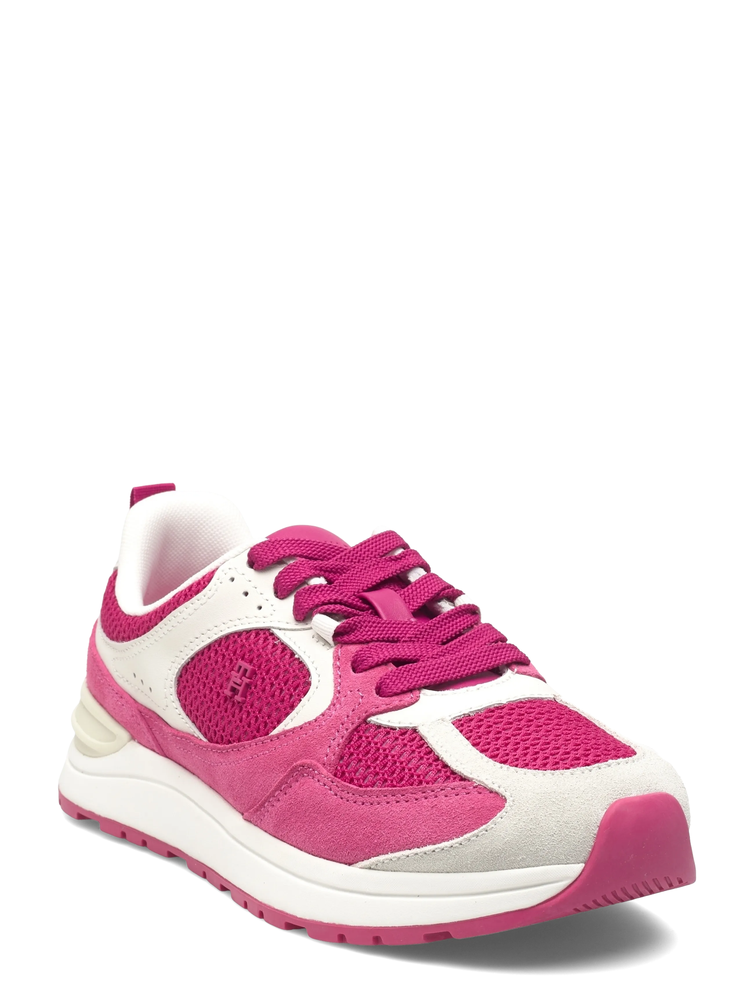 Tommy Hilfiger TH MIX MATERIAL RUNNER - Sneaker - FUCHSIA ECRU / pink/rose