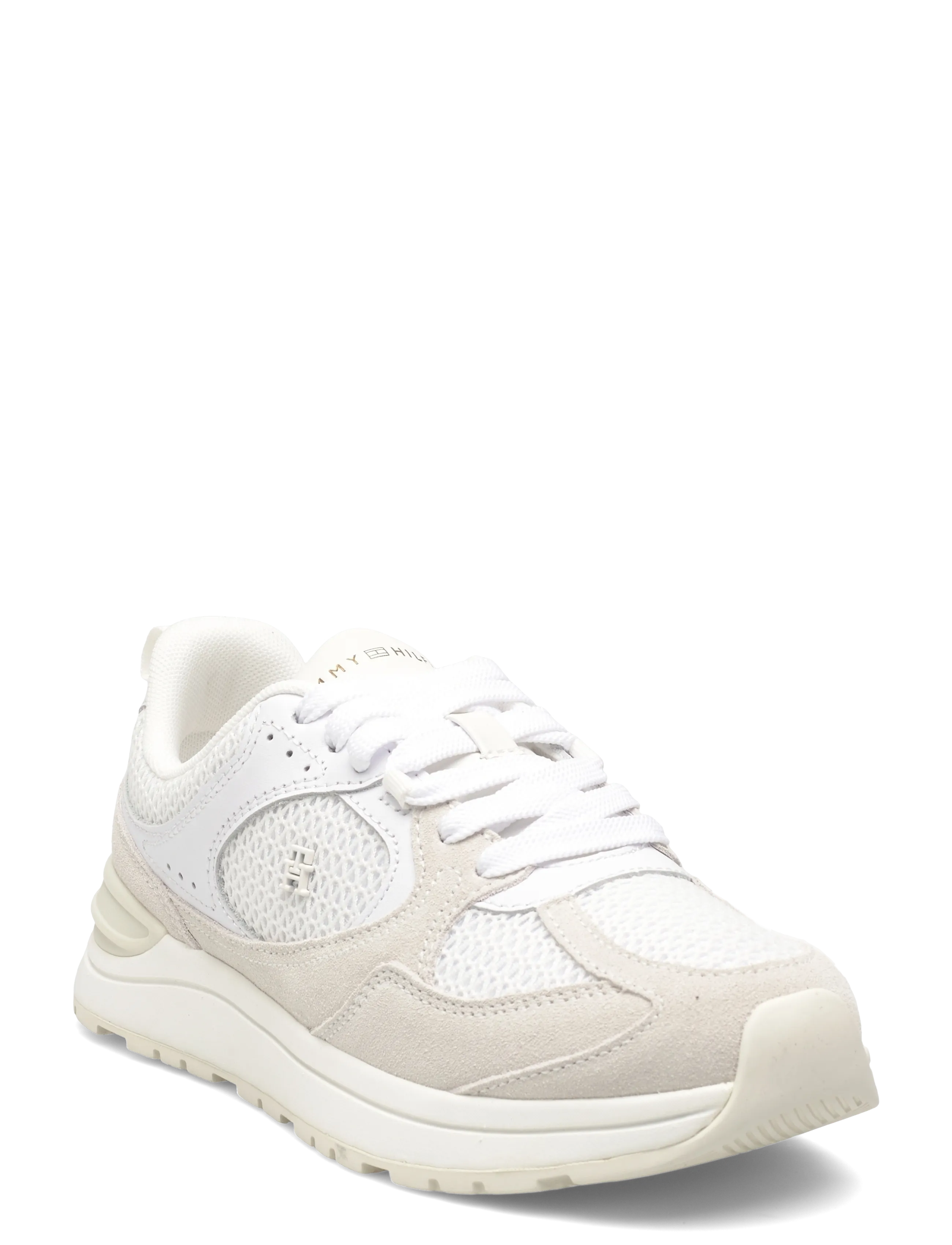Tommy Hilfiger TH MIX MATERIAL RUNNER - Schuhe - WHITE ECRU / white