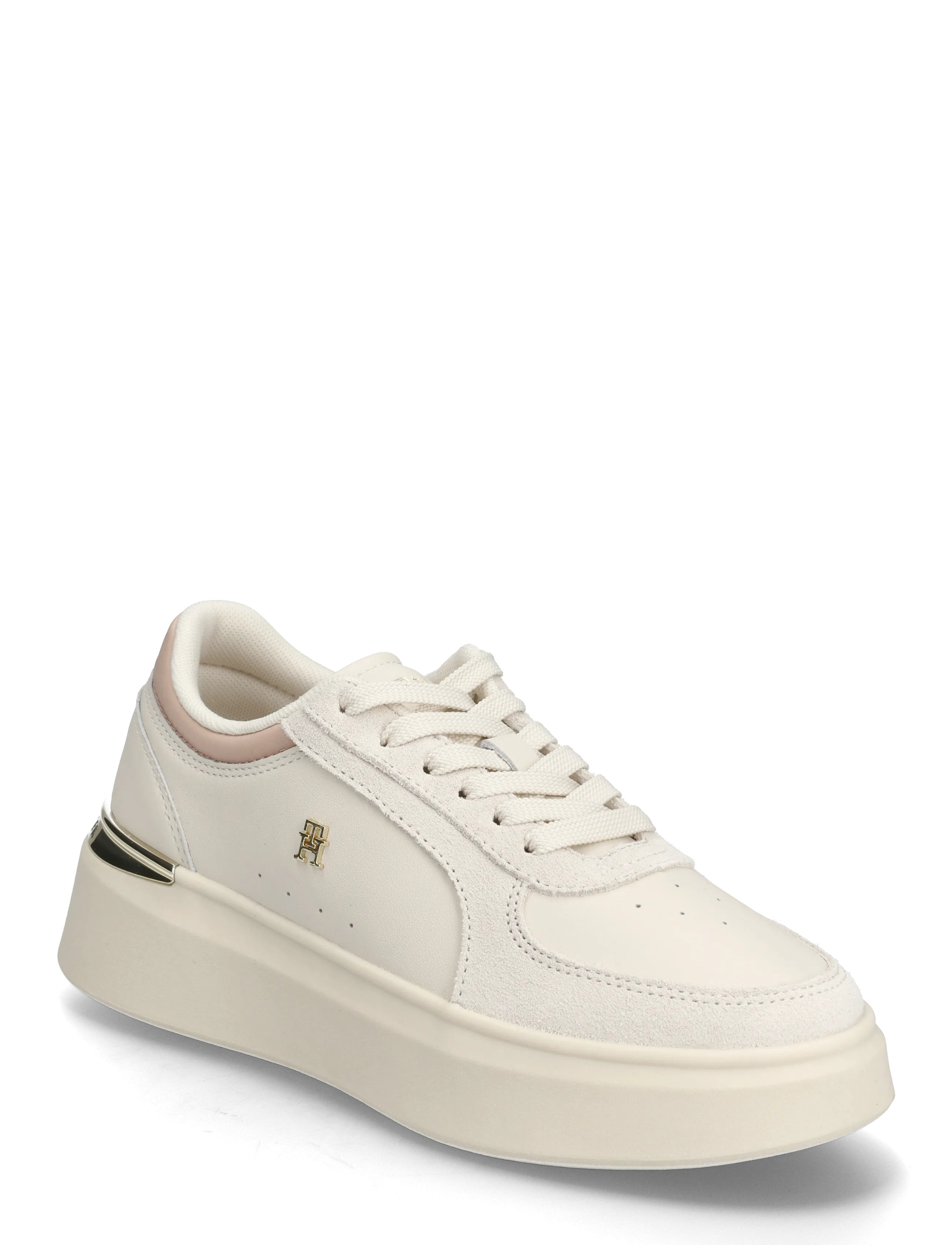 Tommy Hilfiger TH SATIN PLATFORM SNEAKER - Lave sneakers - SOFT CREAM MISTY BLUSH / cream