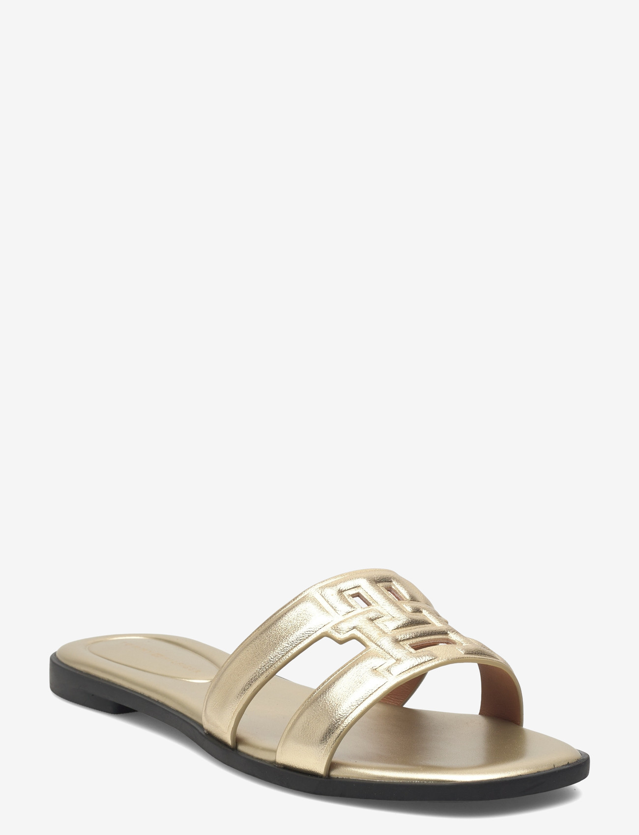 Tommy Hilfiger - TH LOGO STRAP MULE GOLD - platta mules - gold - 0