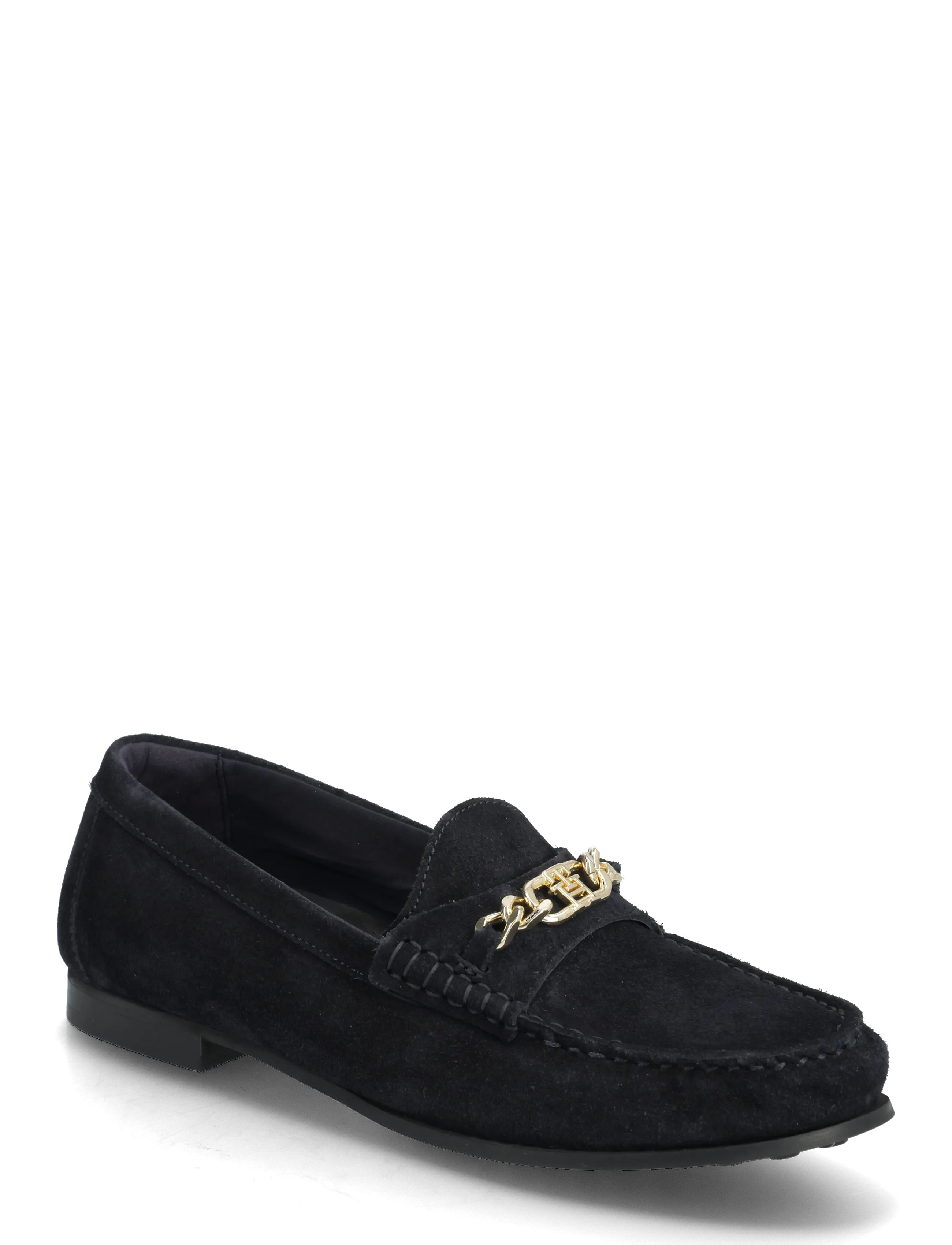 Tommy Hilfiger TH CHAIN SUEDE LOAFER - Transitional Layering - SPACE BLUE / gold