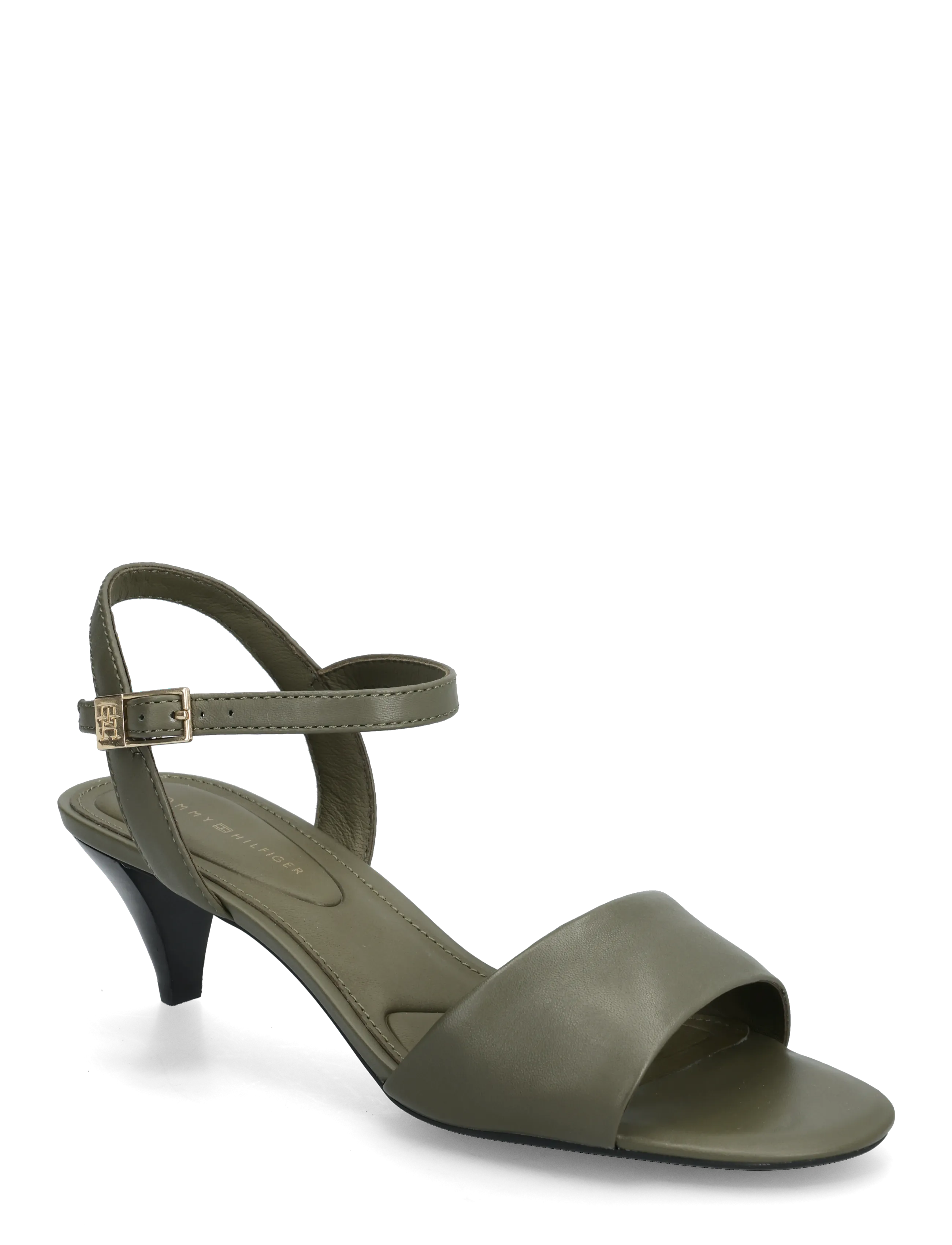 Tommy Hilfiger TH OPEN TOE SANDAL BUCKLE - Lahtised kontsakingad - PLATINUM OLIVE / khaki/green