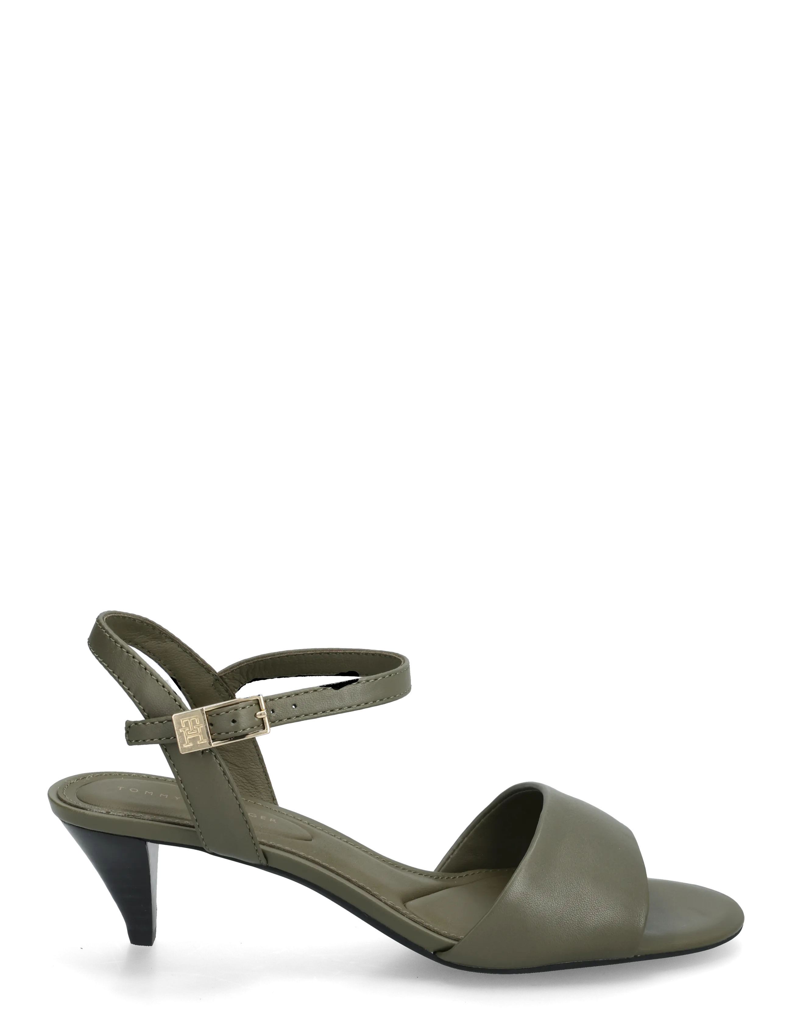 Tommy Hilfiger - TH OPEN TOE SANDAL BUCKLE - sandaler med hæl - platinum olive - 1