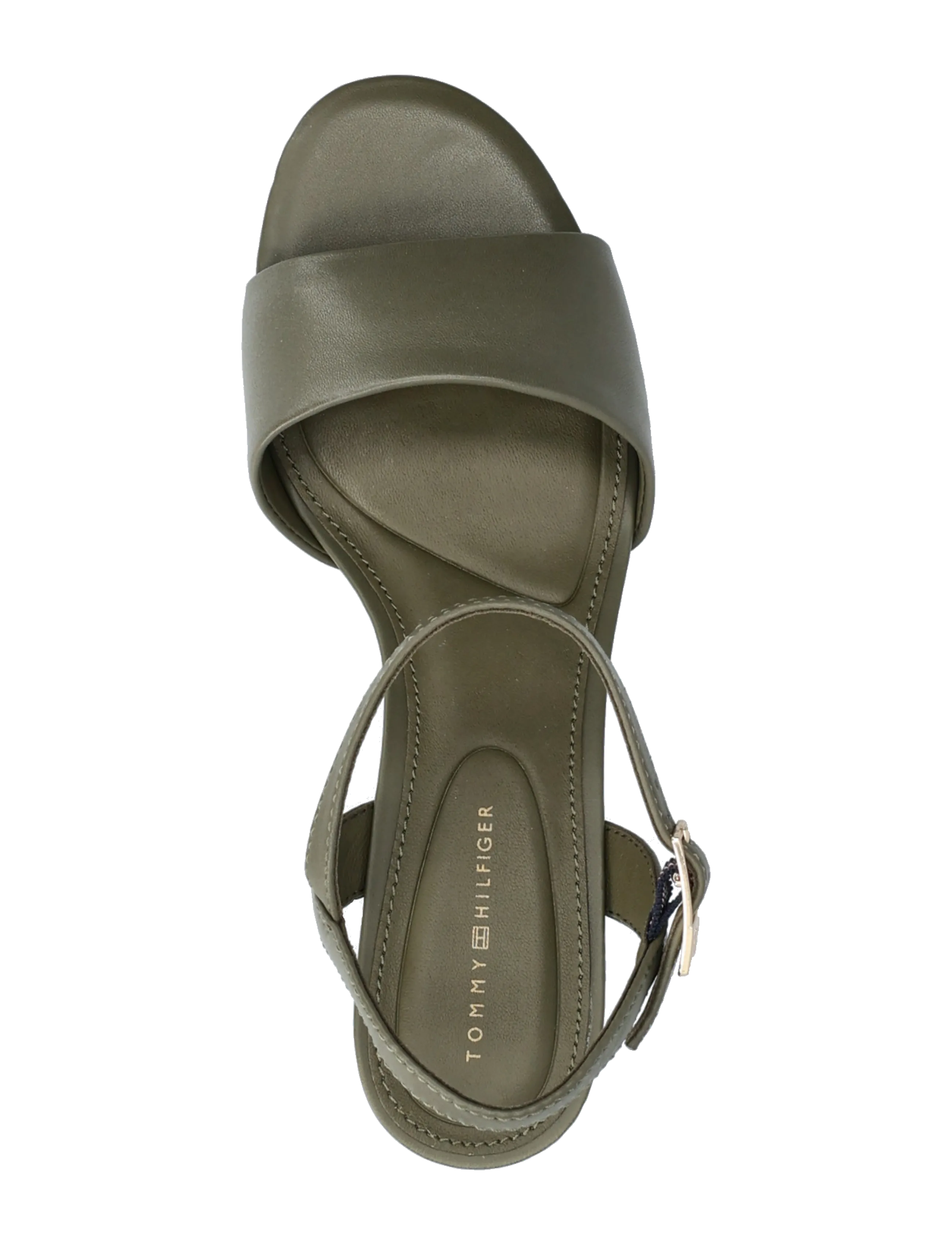 Tommy Hilfiger - TH OPEN TOE SANDAL BUCKLE - sandaler med hæl - platinum olive - 3