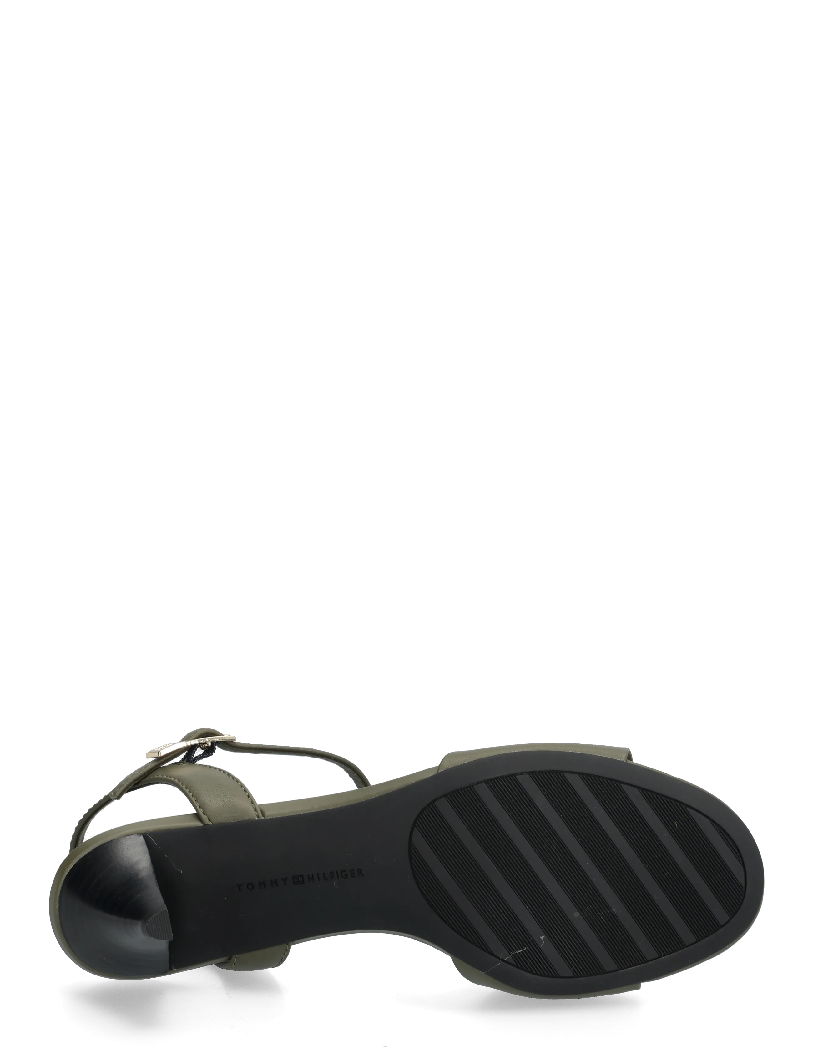 Tommy Hilfiger - TH OPEN TOE SANDAL BUCKLE - sandaler med hæl - platinum olive - 4