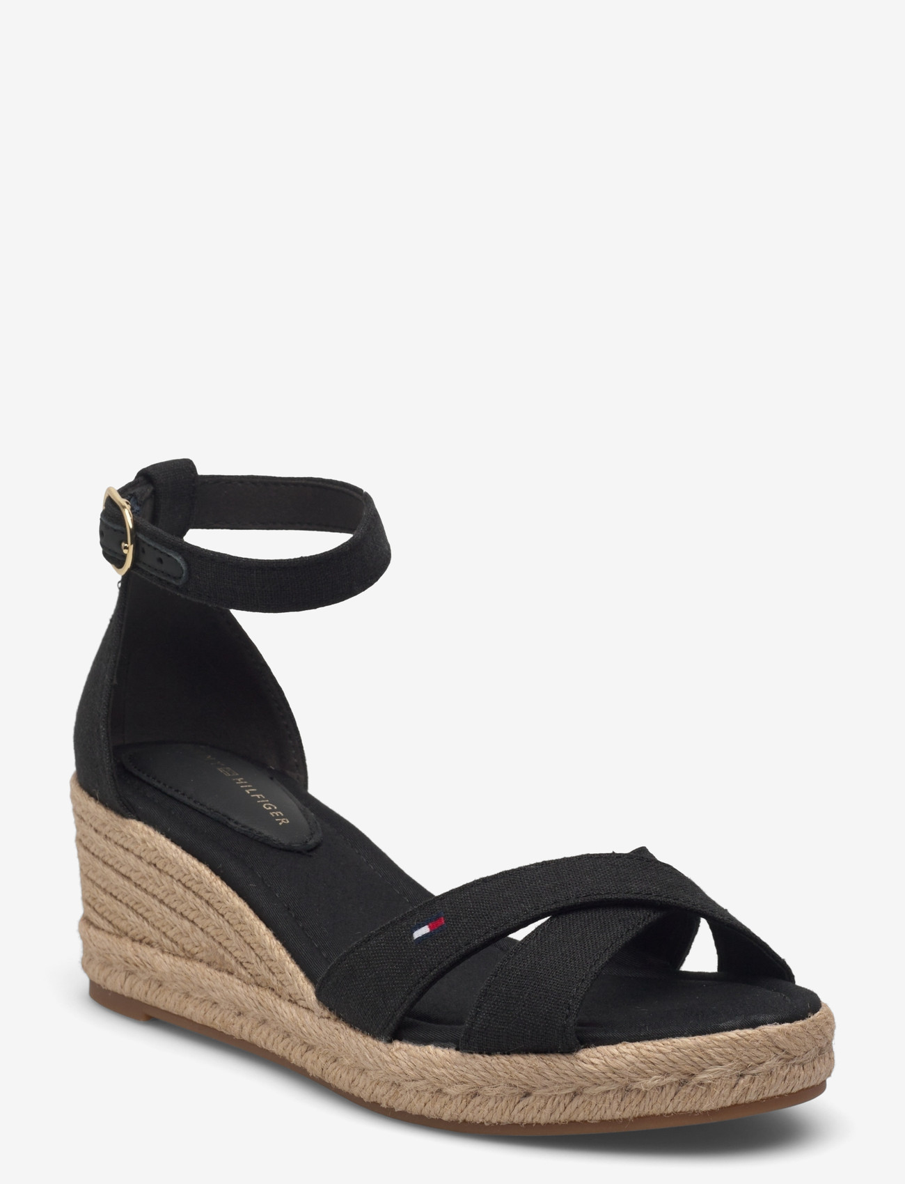 Tommy Hilfiger - MID WEDGE ESPAD X CROSS - heeled espadrilles - black - 0