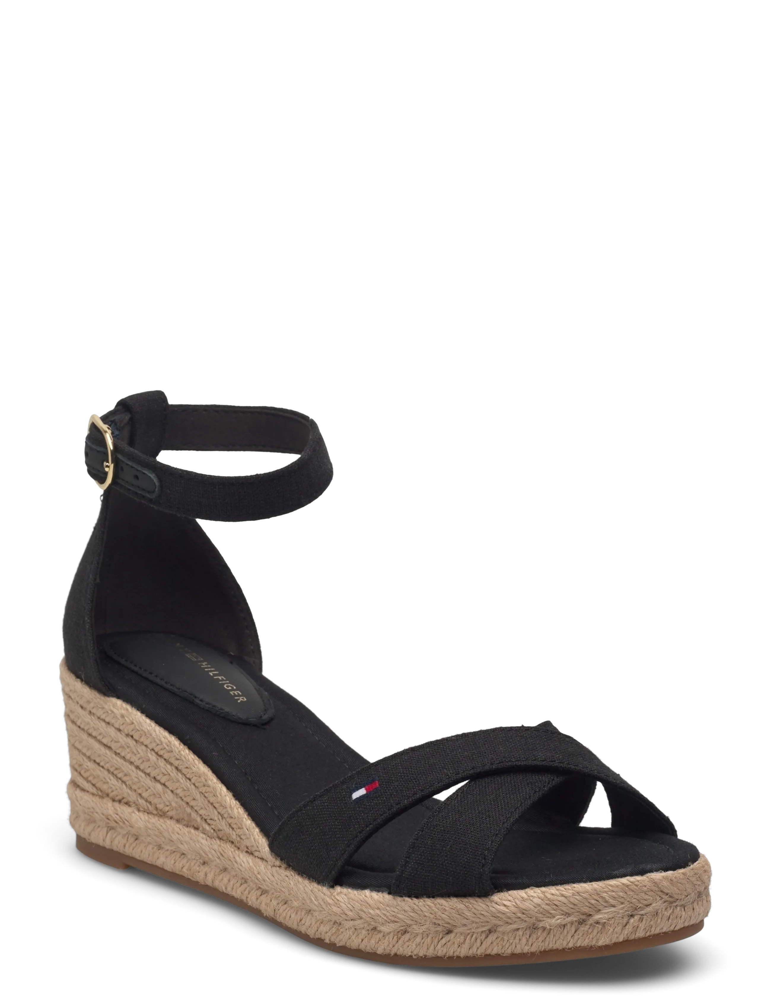 Tommy Hilfiger MID WEDGE ESPAD X CROSS - Espadrilles - BLACK / black