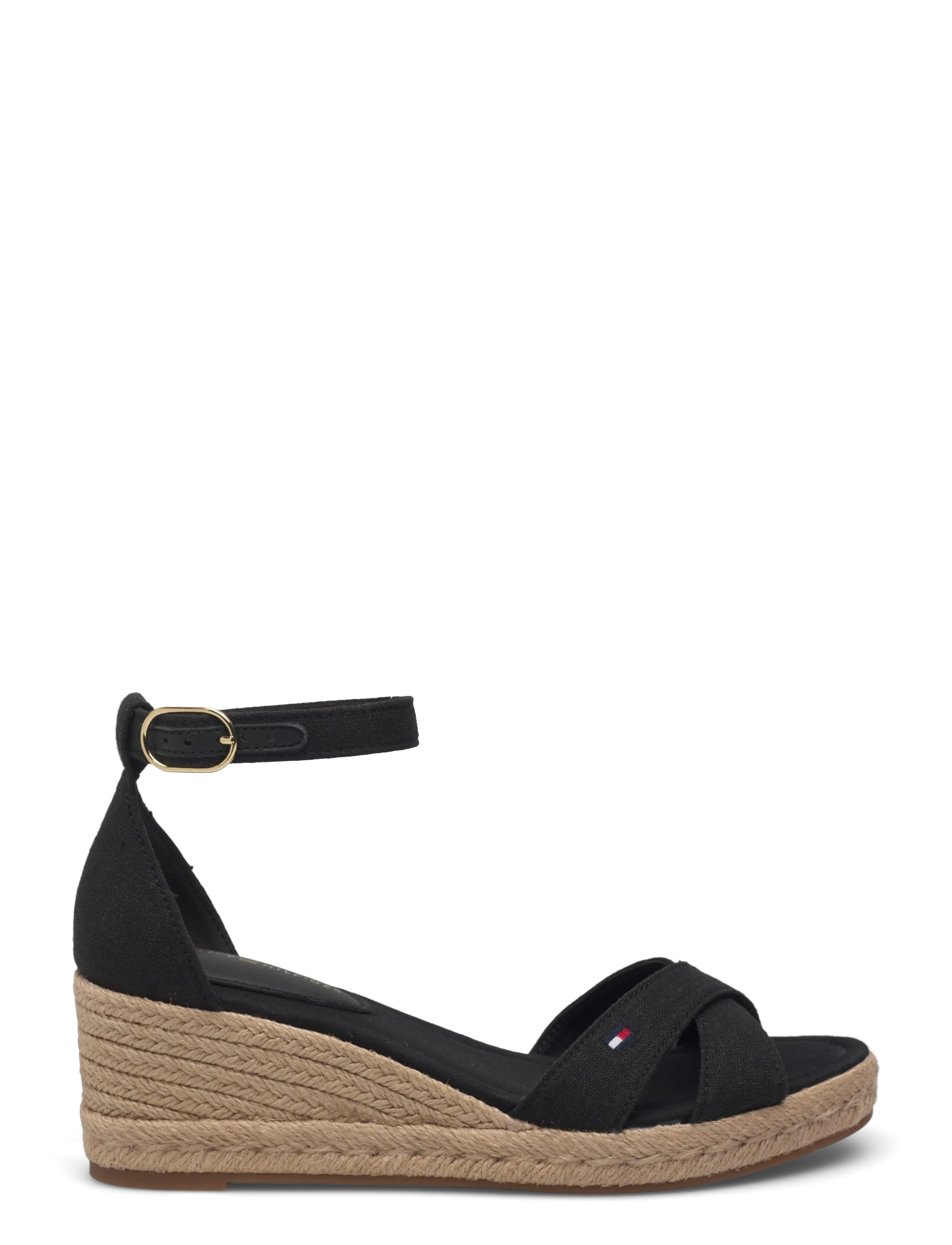 Tommy Hilfiger - MID WEDGE ESPAD X CROSS - højhælede espadrillos - black - 1