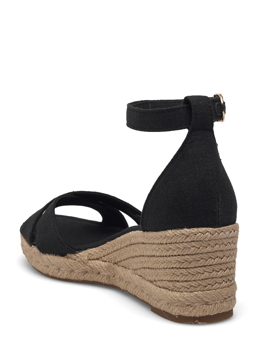 Tommy Hilfiger - MID WEDGE ESPAD X CROSS - espadrilles mit absatz - black - 2