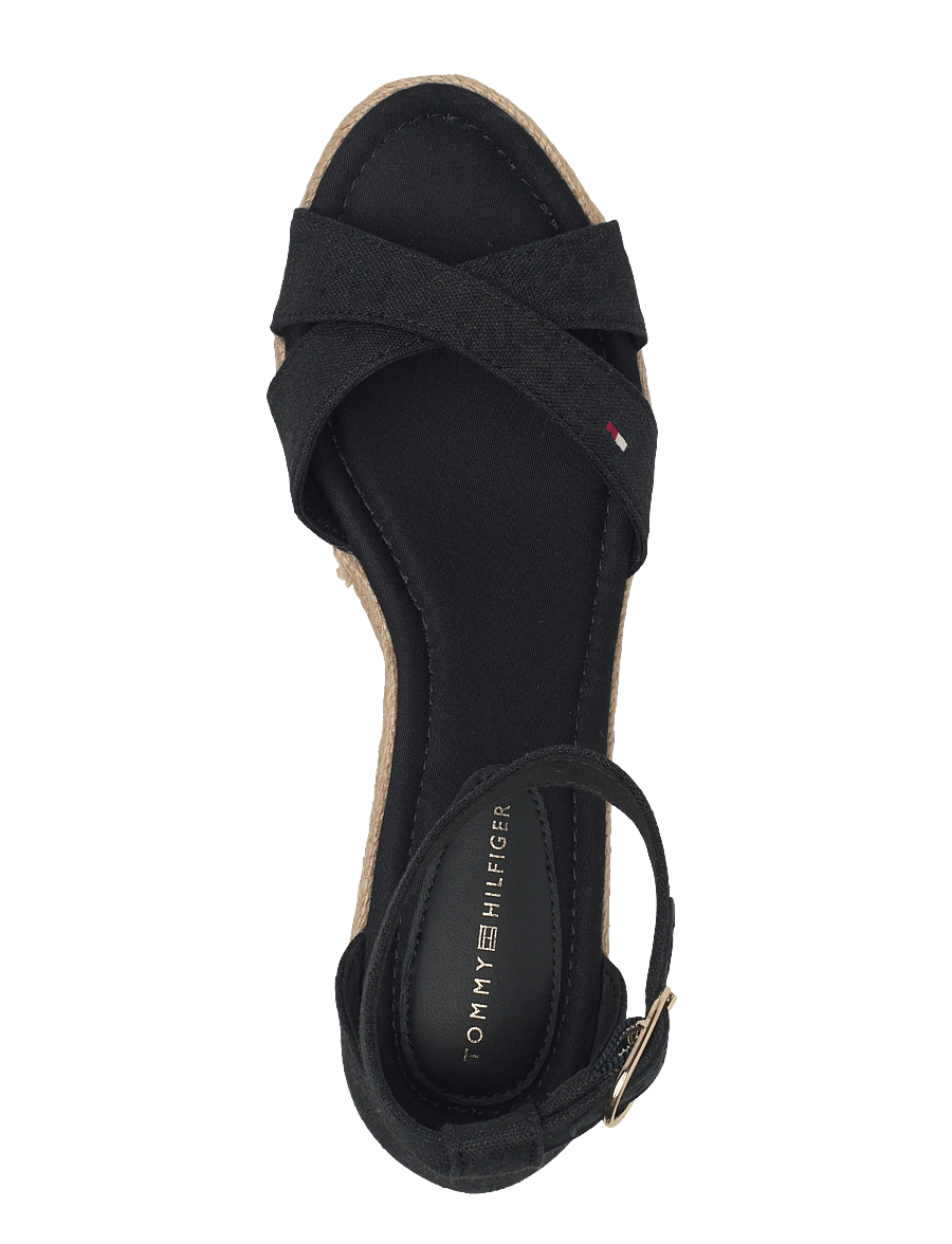 Tommy Hilfiger - MID WEDGE ESPAD X CROSS - espadrilles mit absatz - black - 3