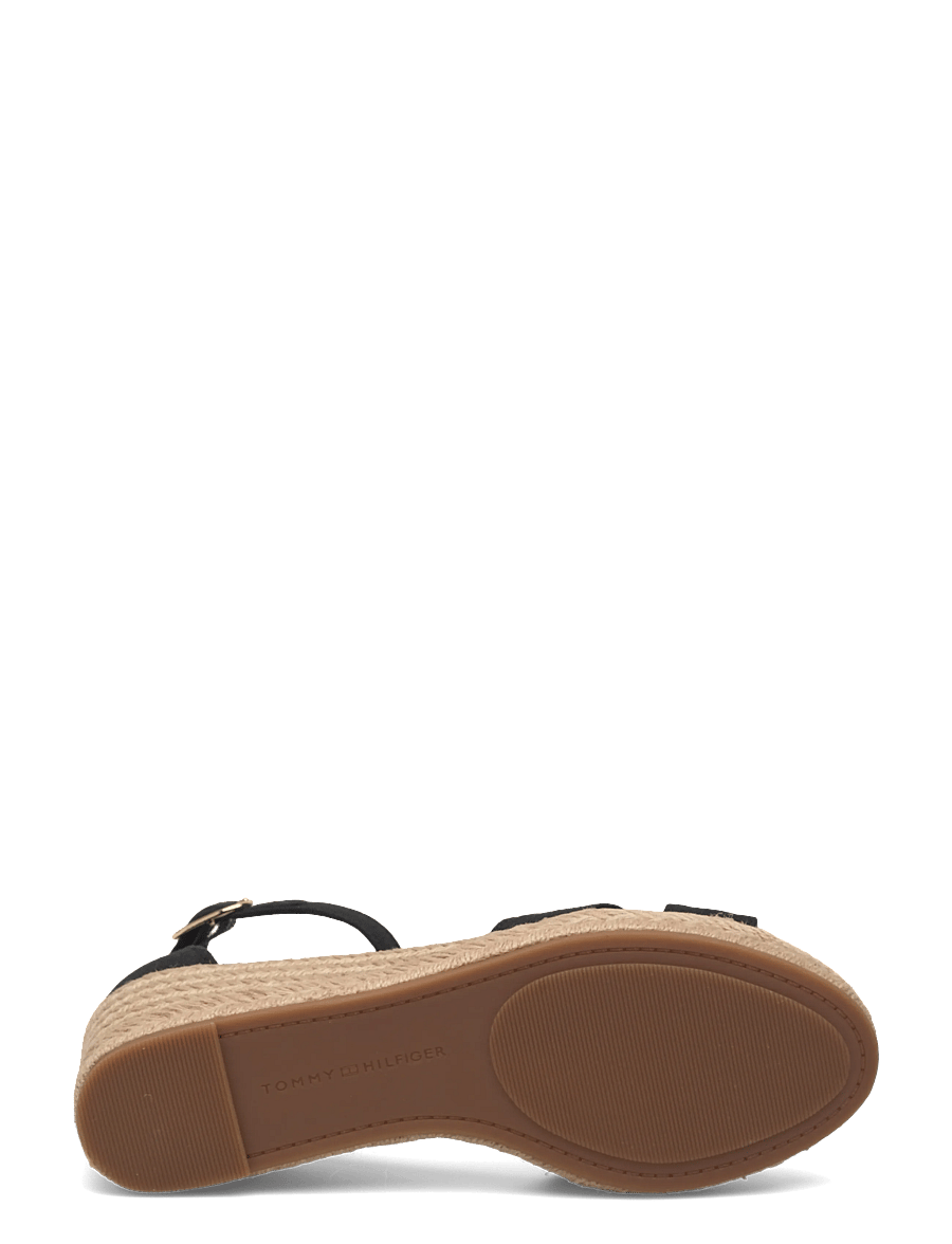 Tommy Hilfiger - MID WEDGE ESPAD X CROSS - espadrilles mit absatz - black - 4