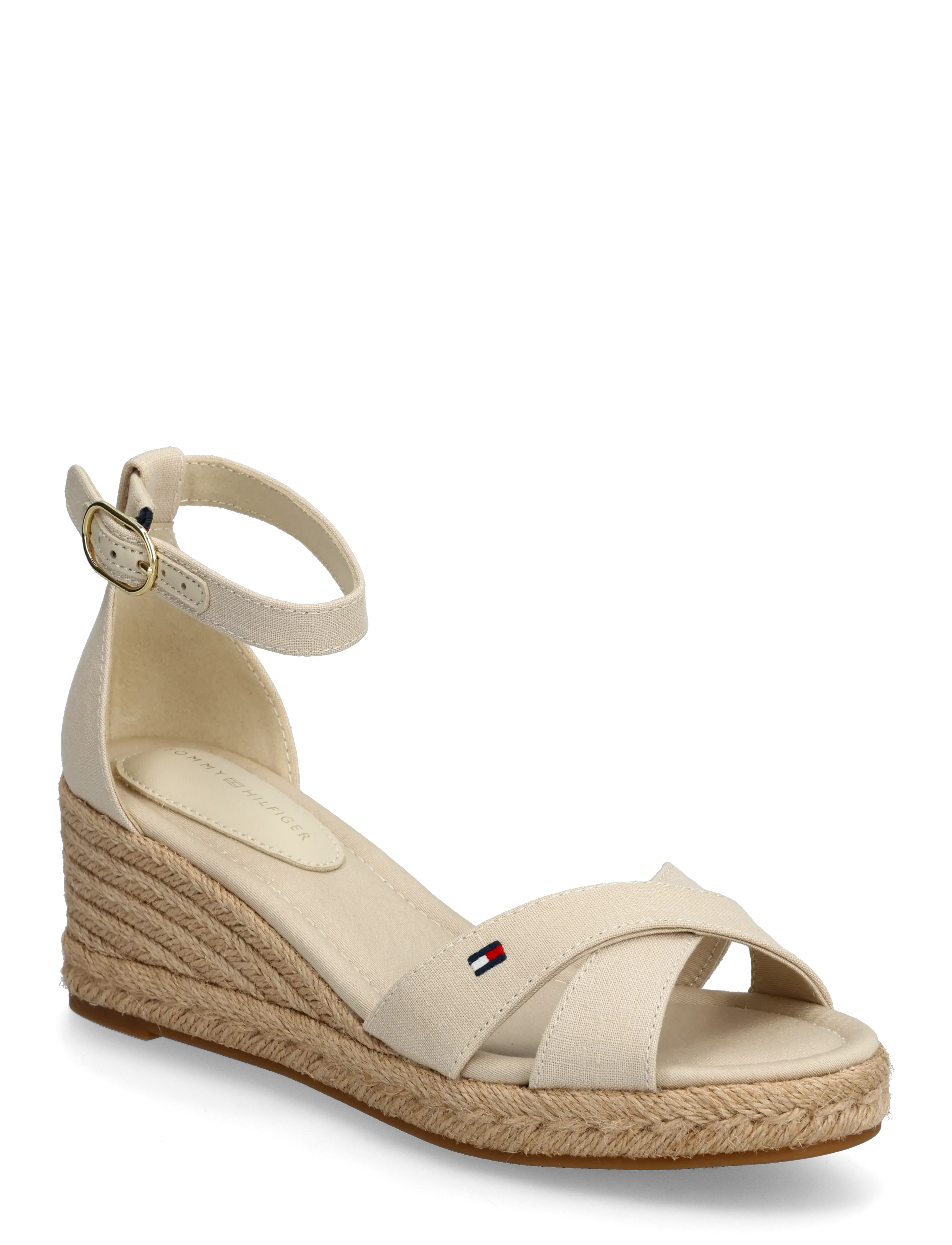 Tommy Hilfiger MID WEDGE ESPAD X CROSS - Espadrilles mit Absatz - CLASSIC BEIGE / beige
