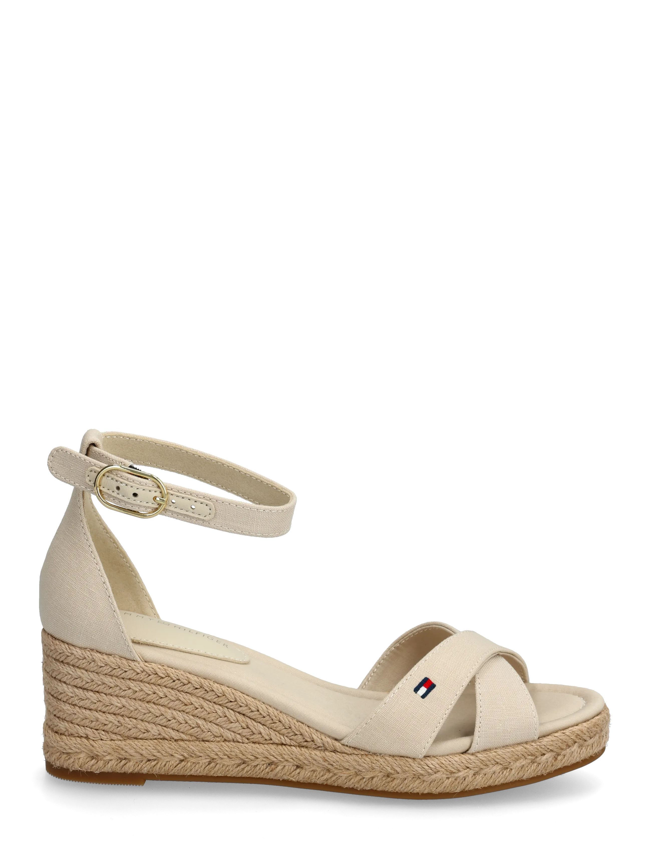 Tommy Hilfiger - MID WEDGE ESPAD X CROSS - højhælede espadrillos - classic beige - 1
