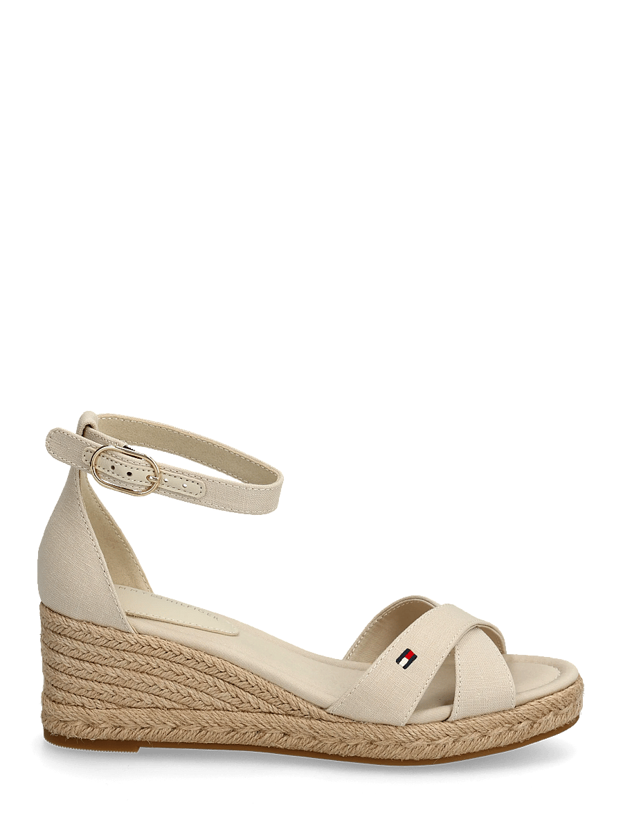 Tommy Hilfiger - MID WEDGE ESPAD X CROSS - espadrilles mit absatz - classic beige - 1