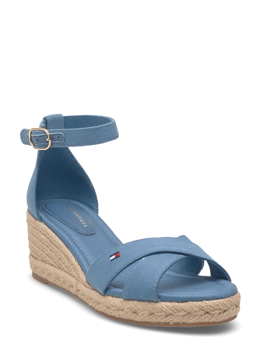 Tommy Hilfiger - MID WEDGE ESPAD X CROSS - espadrilles mit absatz - cobalt steel - 0