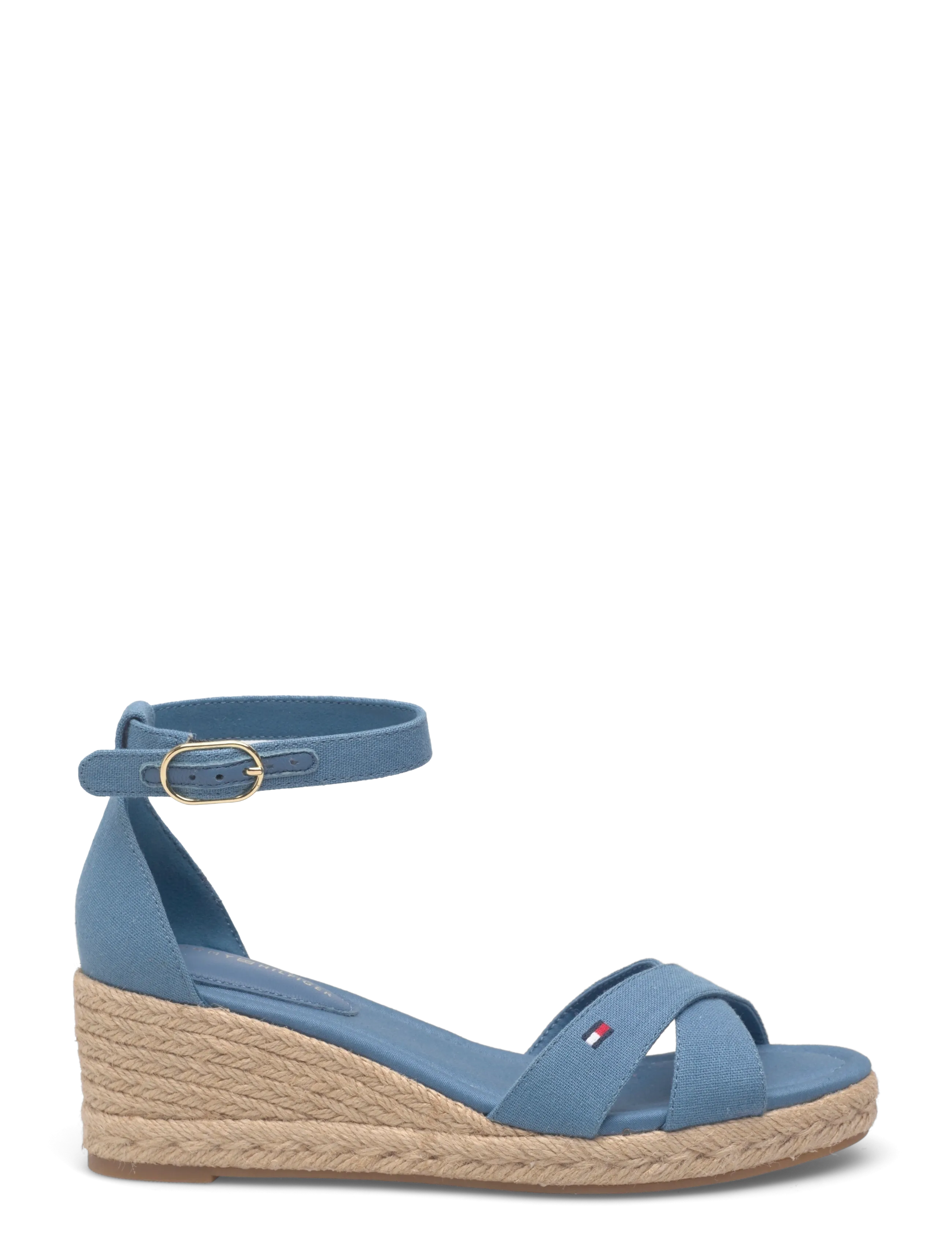 Tommy Hilfiger - MID WEDGE ESPAD X CROSS - højhælede espadrillos - cobalt steel - 1
