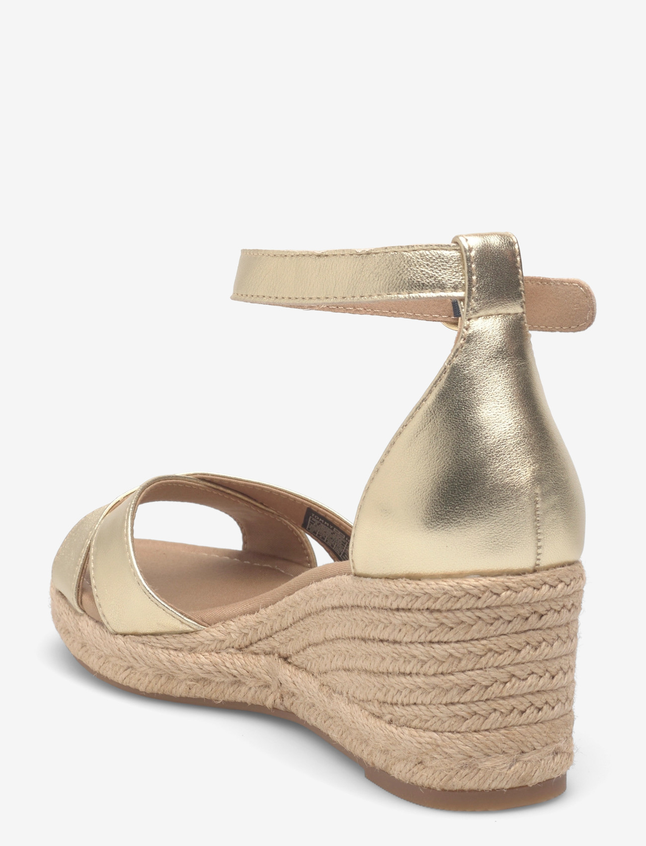 Tommy Hilfiger - MID WEDGE ESPAD X CROSS GOLD - espadrillos med klack - gold - 2