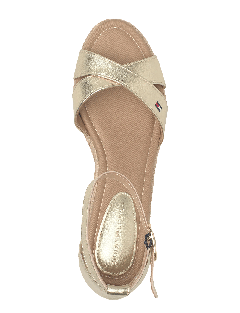 Tommy Hilfiger - MID WEDGE ESPAD X CROSS GOLD - espadrillos med klack - gold - 3