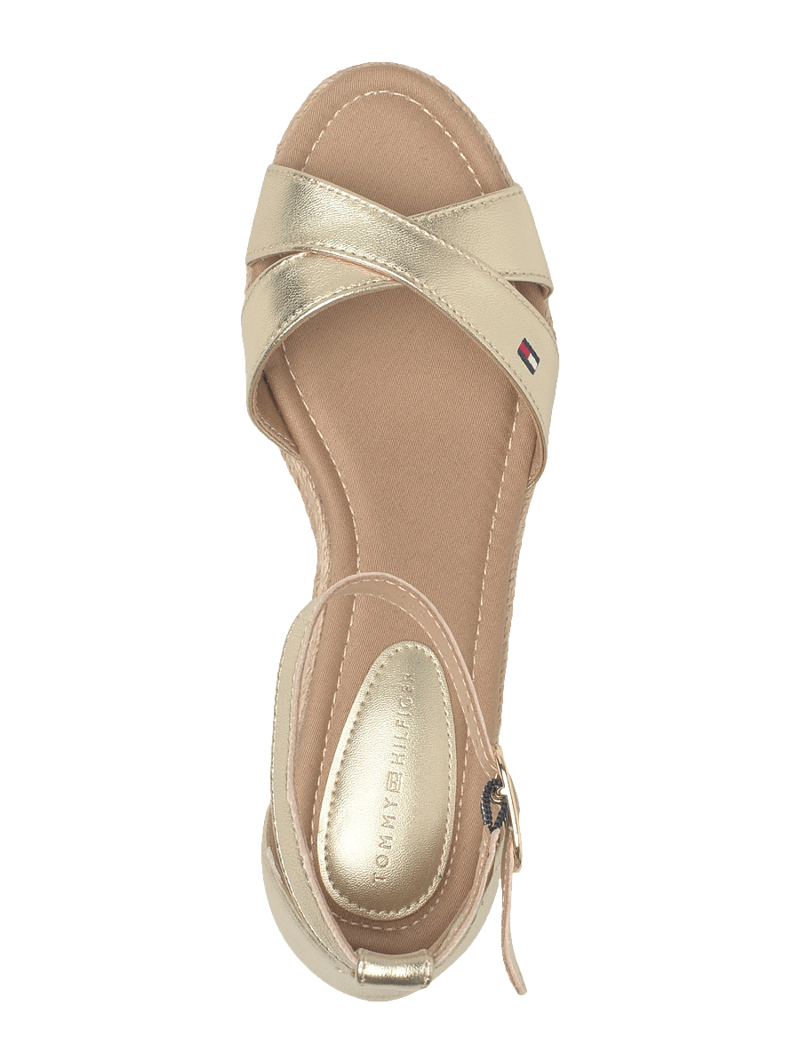 Tommy Hilfiger - MID WEDGE ESPAD X CROSS GOLD - espadrillur með hæl - gold - 3