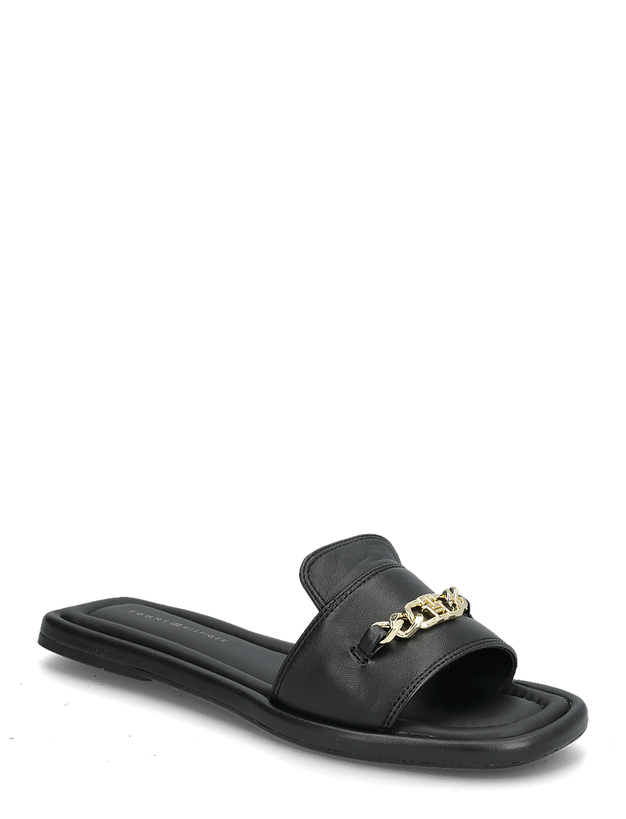 Tommy Hilfiger - LEATHER HORSEBIT MULE - flat sandals - black - 0