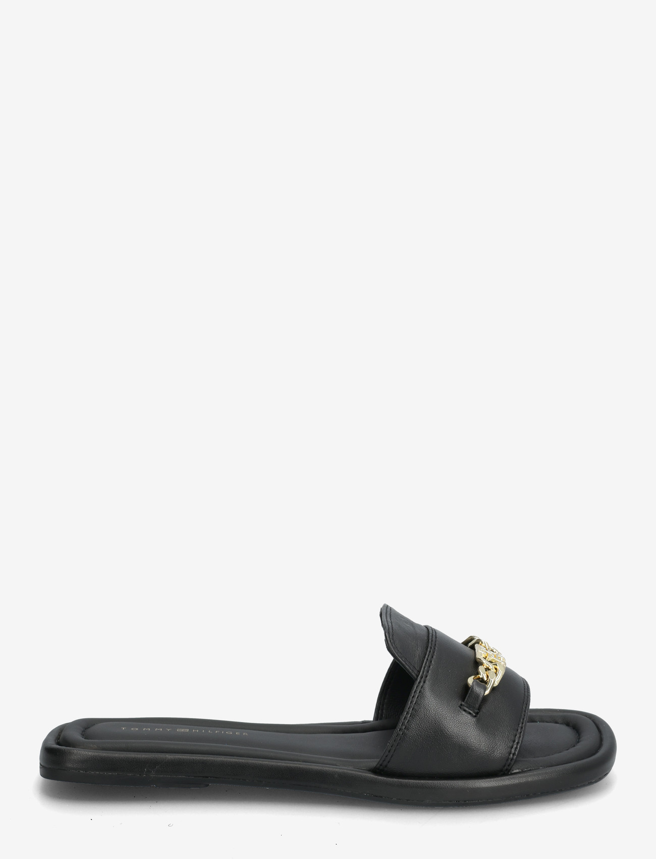 Tommy Hilfiger - LEATHER HORSEBIT MULE - platta mules - black - 1