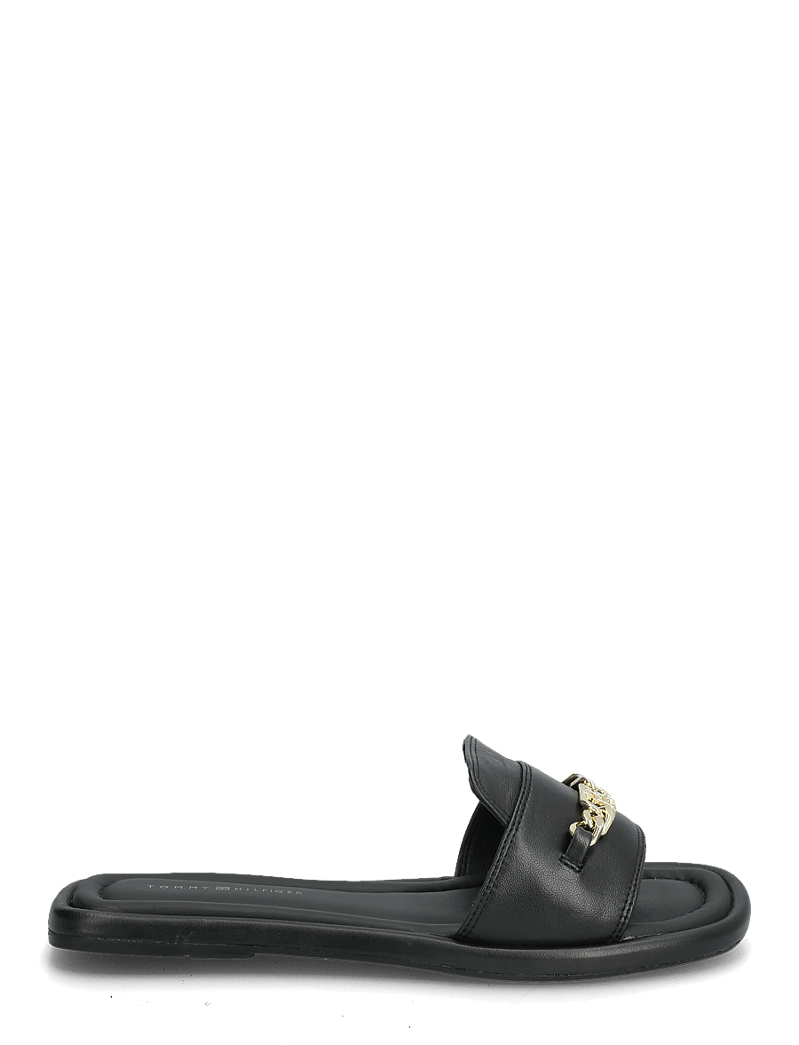 Tommy Hilfiger - LEATHER HORSEBIT MULE - flat sandals - black - 1