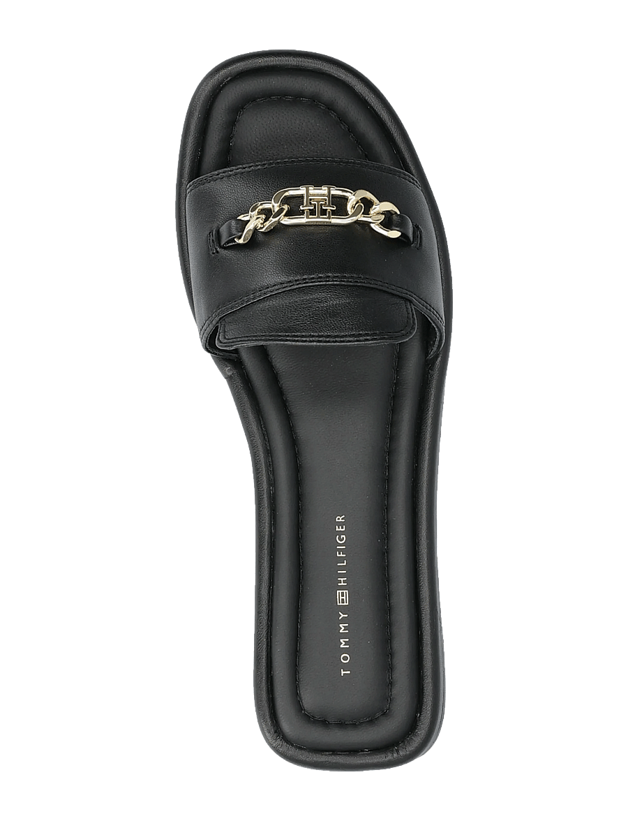 Tommy Hilfiger - LEATHER HORSEBIT MULE - flat sandals - black - 3