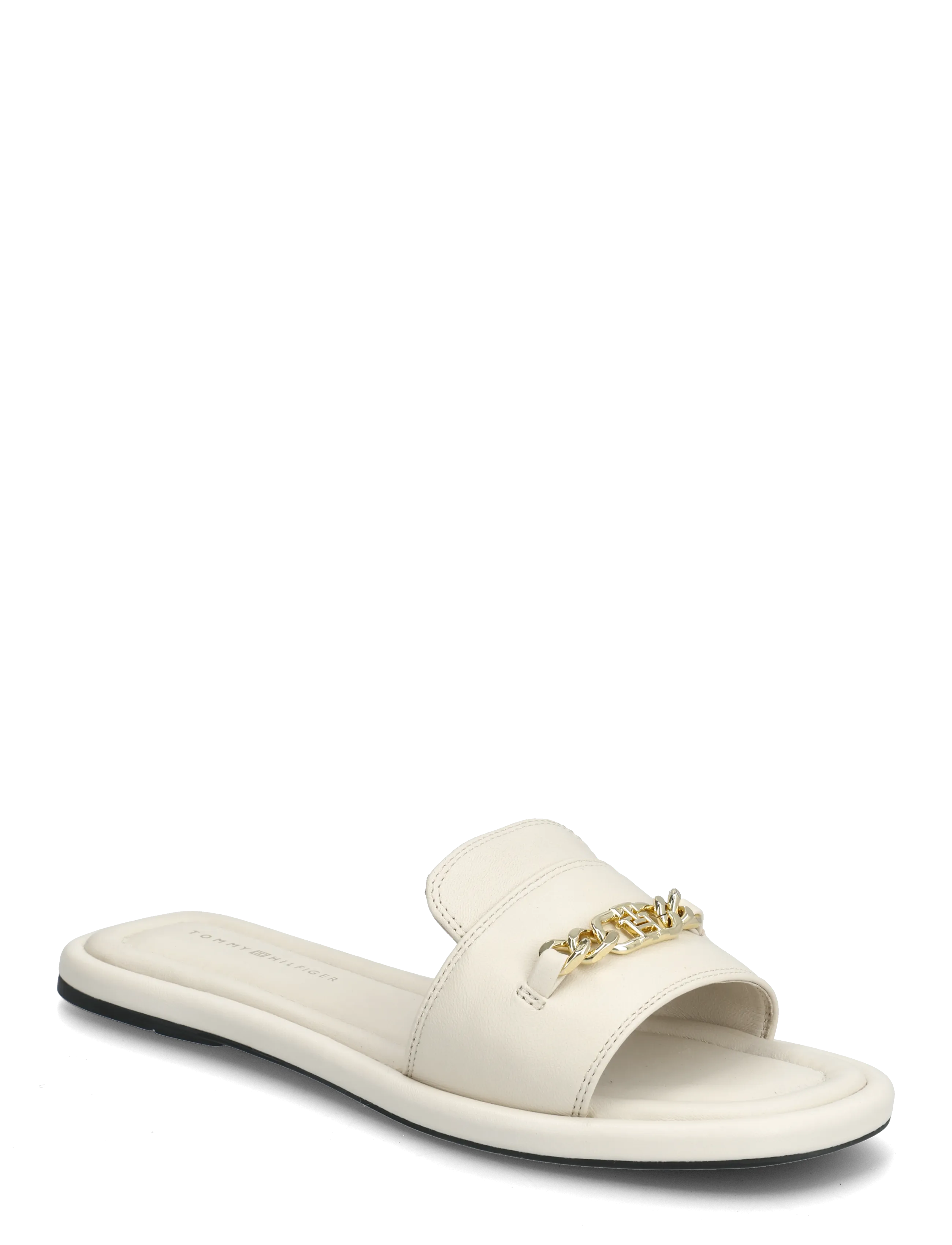 Tommy Hilfiger Leather Horsebit Mule, 37, Cream, Mules & Slip-Ins > Flade Mules, Dame