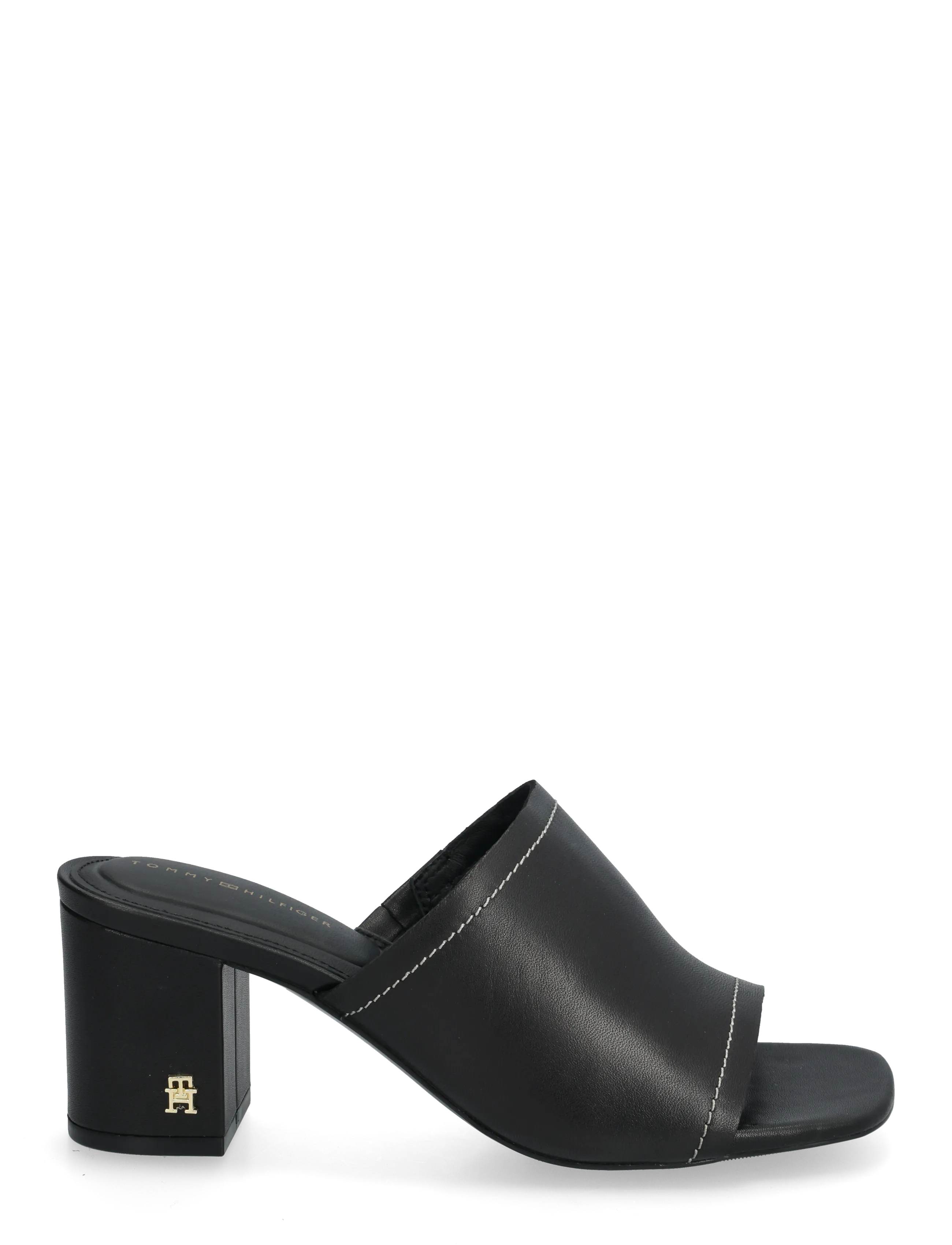 Tommy Hilfiger - TH BLOCK HEEL MULE LTH - kontsaga muula-stiilis jalanõud - black - 1