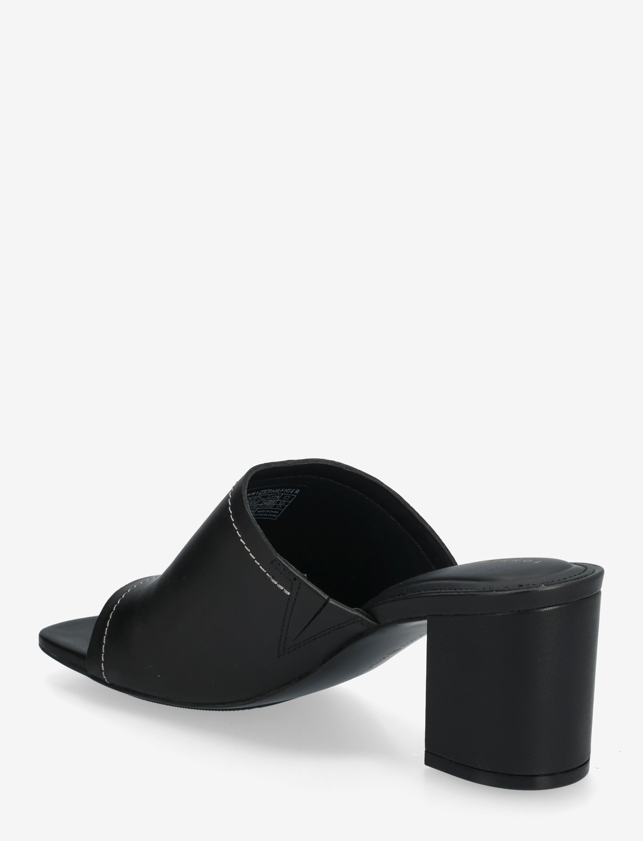 Tommy Hilfiger - TH BLOCK HEEL MULE LTH - mules med hæle - black - 2