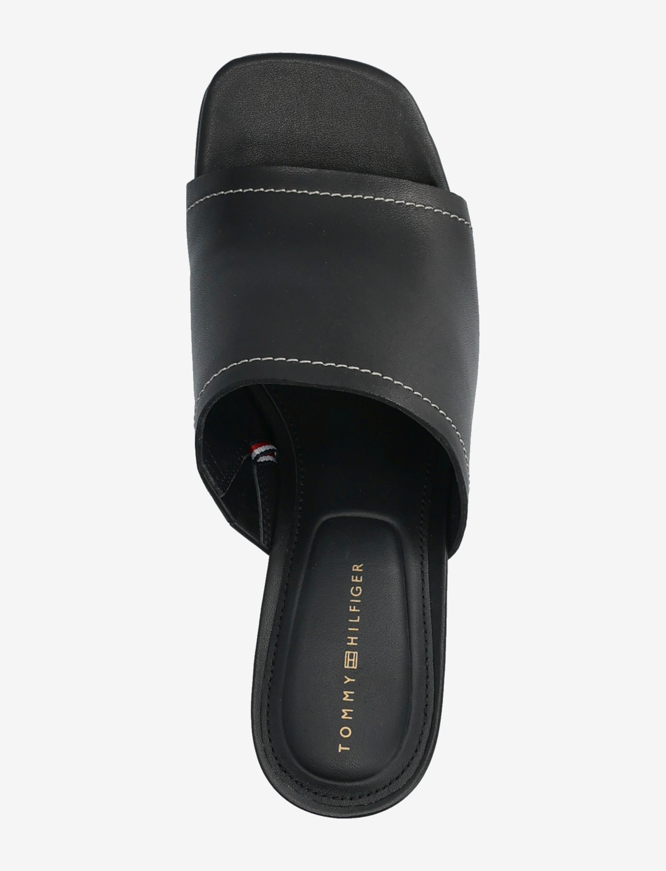 Tommy Hilfiger - TH BLOCK HEEL MULE LTH - mules med hæle - black - 3