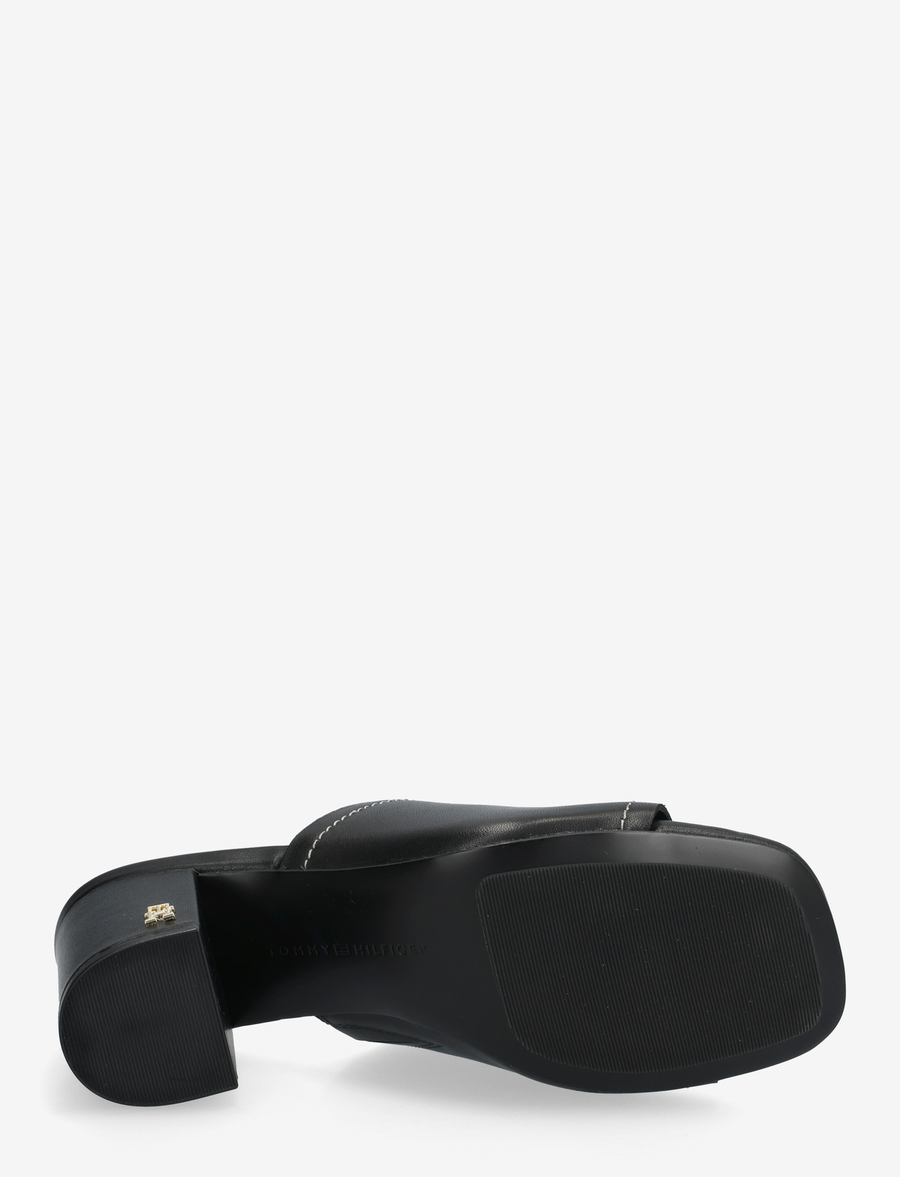 Tommy Hilfiger - TH BLOCK HEEL MULE LTH - mules med hæle - black - 4