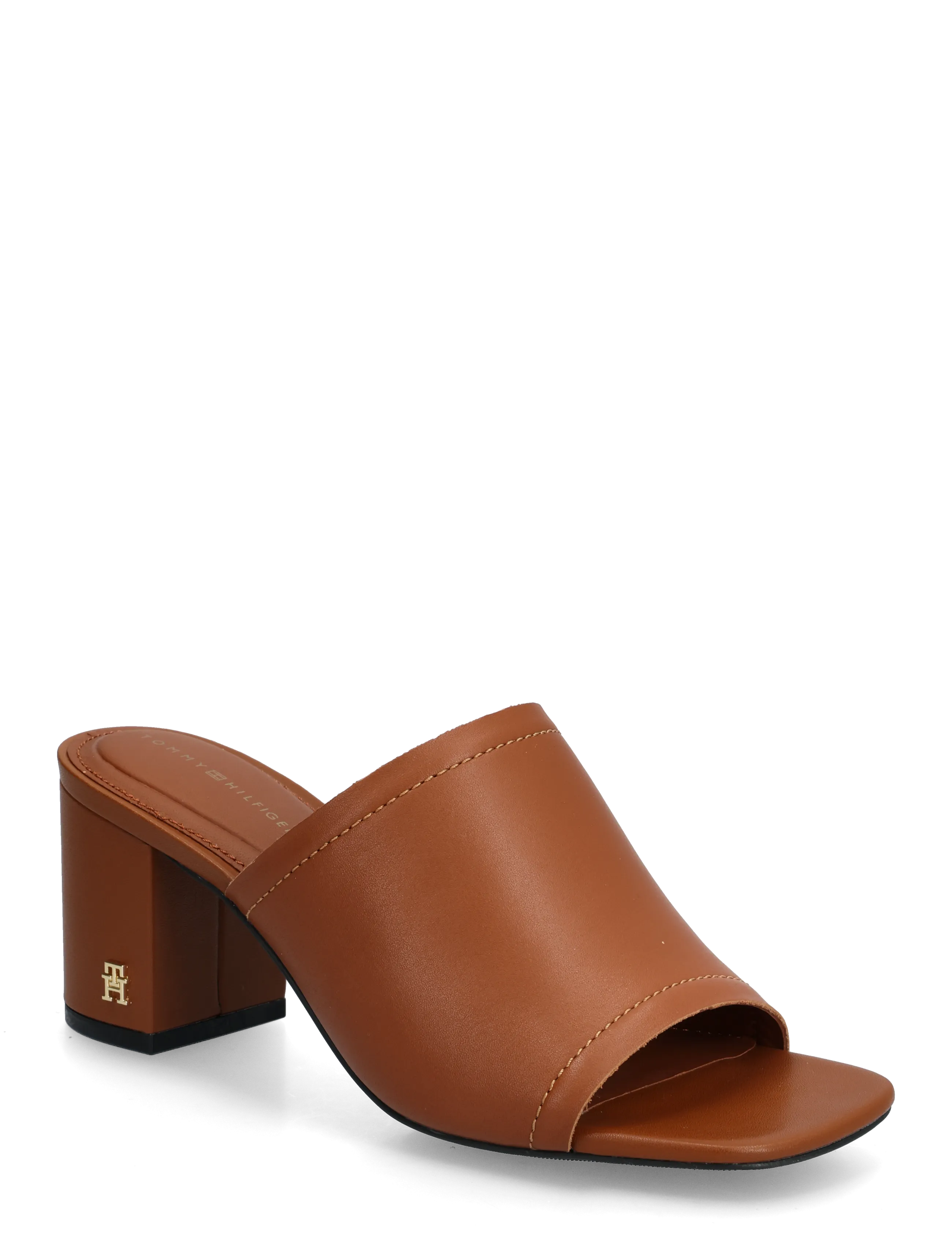 Tommy Hilfiger TH BLOCK HEEL MULE LTH - Absatzschuhe - WARM BRONZE / brown