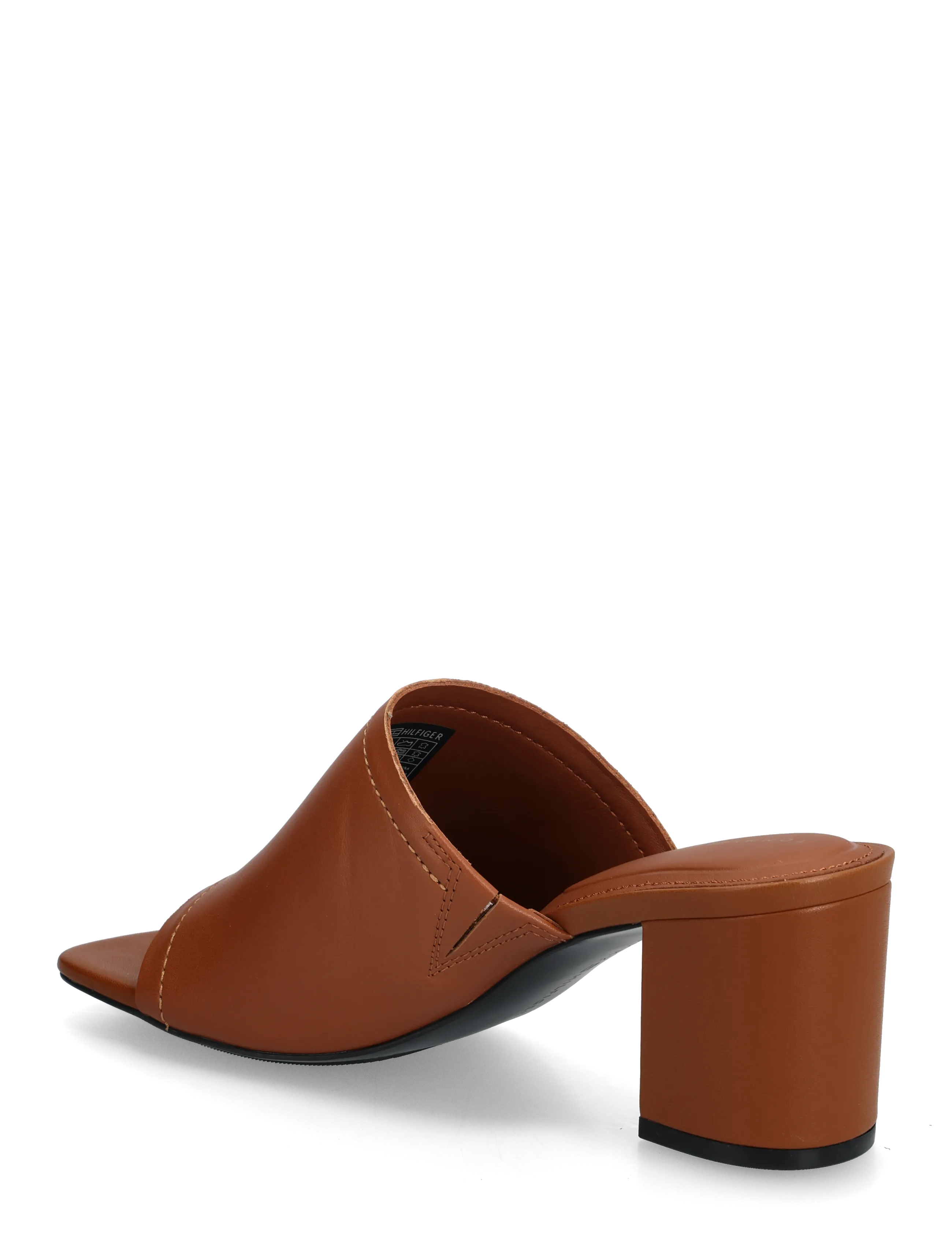 Tommy Hilfiger - TH BLOCK HEEL MULE LTH - pantoletten mit absatz - warm bronze - 2
