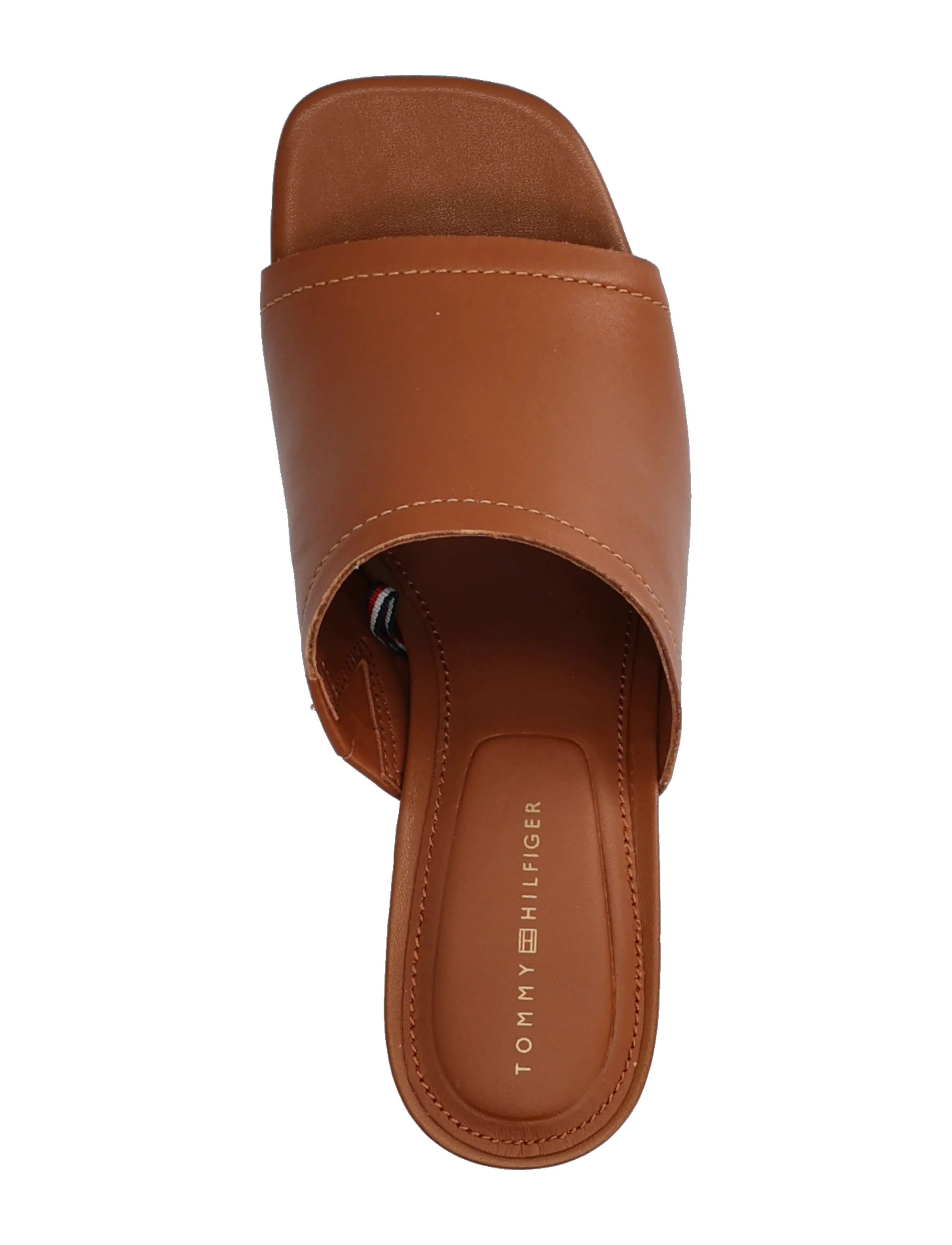 Tommy Hilfiger - TH BLOCK HEEL MULE LTH - pantoletten mit absatz - warm bronze - 3