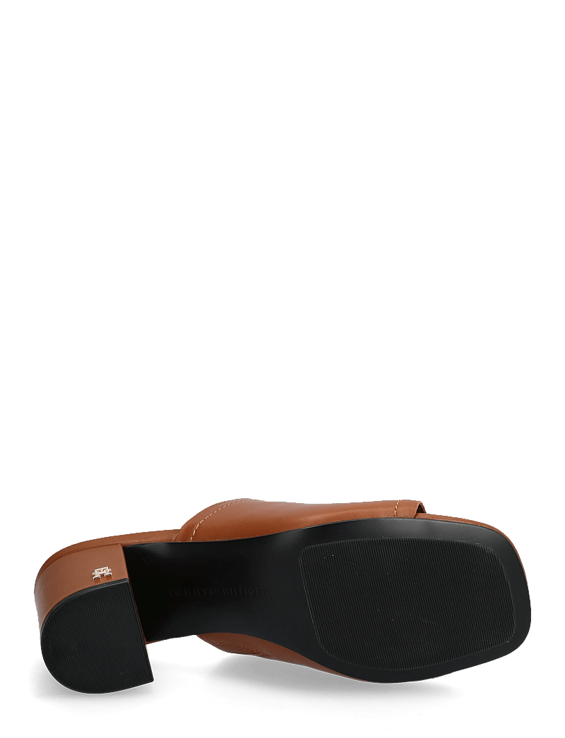 Tommy Hilfiger - TH BLOCK HEEL MULE LTH - mules med hæle - warm bronze - 4
