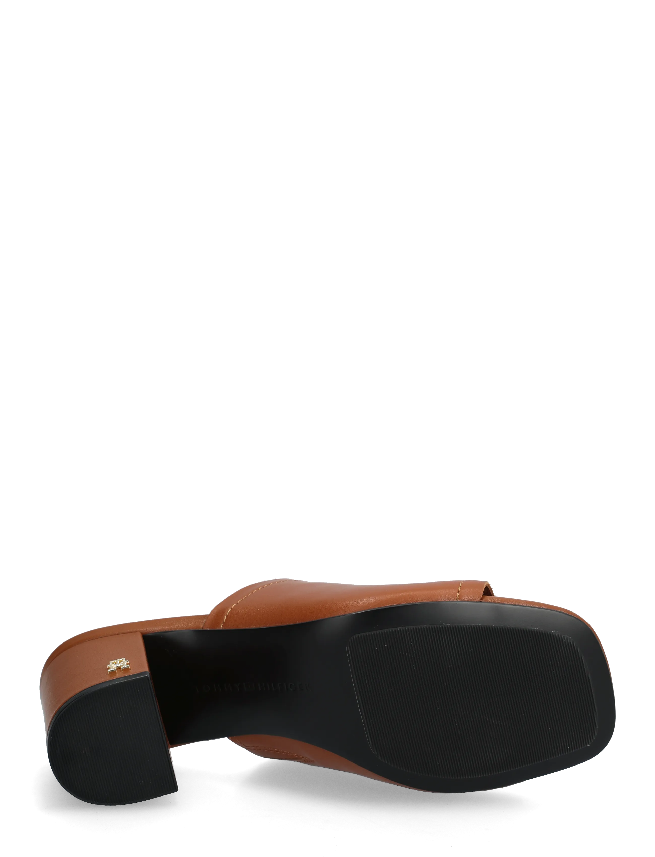 Tommy Hilfiger - TH BLOCK HEEL MULE LTH - pantoletten mit absatz - warm bronze - 4