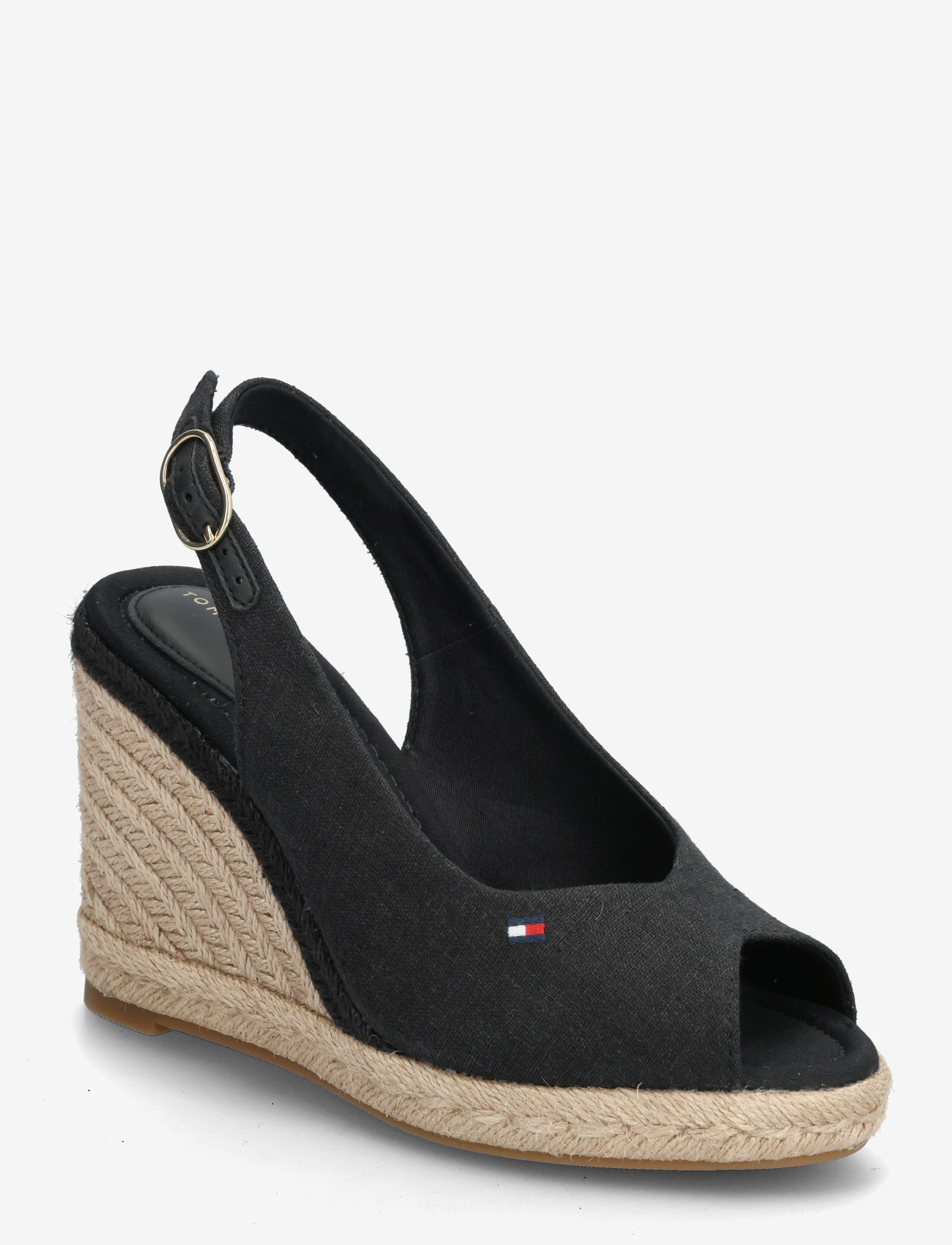 Tommy Hilfiger - FLAG HIGH WEDGE ESPAD SLINGBACK - konfirmation - black - 0