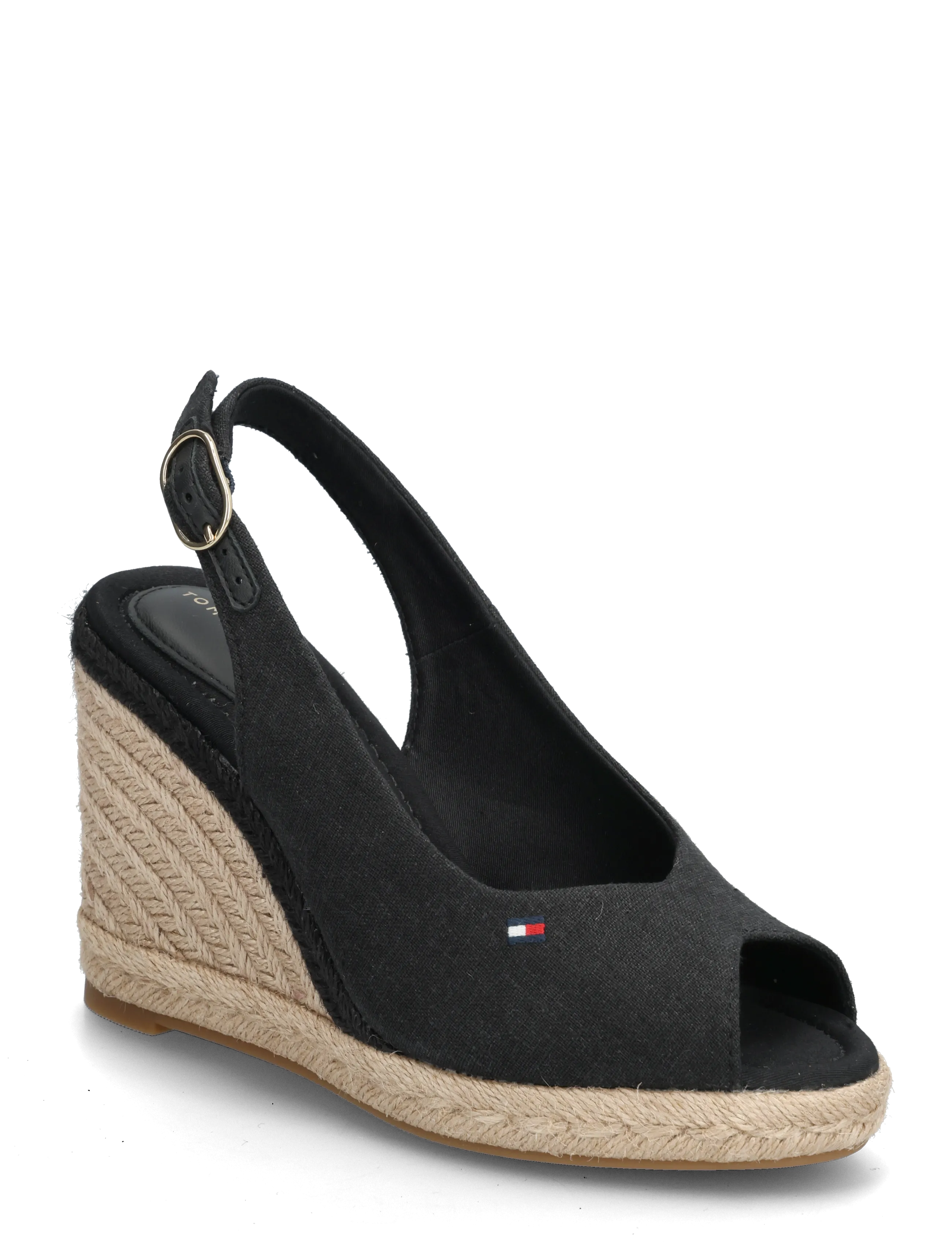 FLAG HIGH WEDGE ESPAD SLINGBACK - BLACK