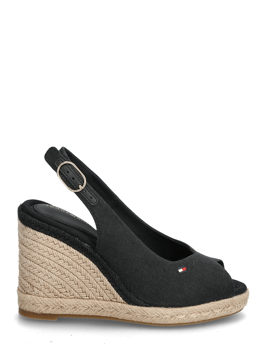 Tommy Hilfiger - FLAG HIGH WEDGE ESPAD SLINGBACK - konfirmation - black - 1